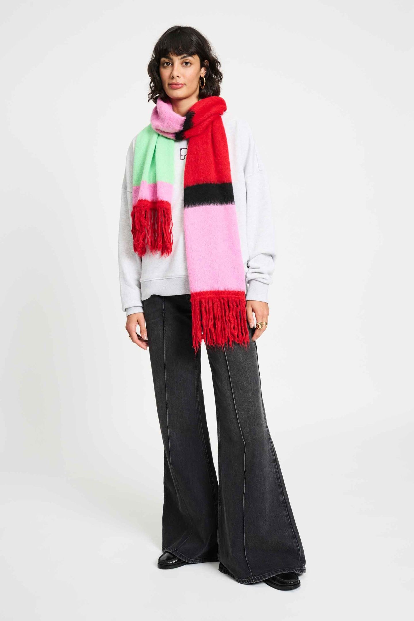 SHAWL - BRUSHED STRIPES GREEN 4