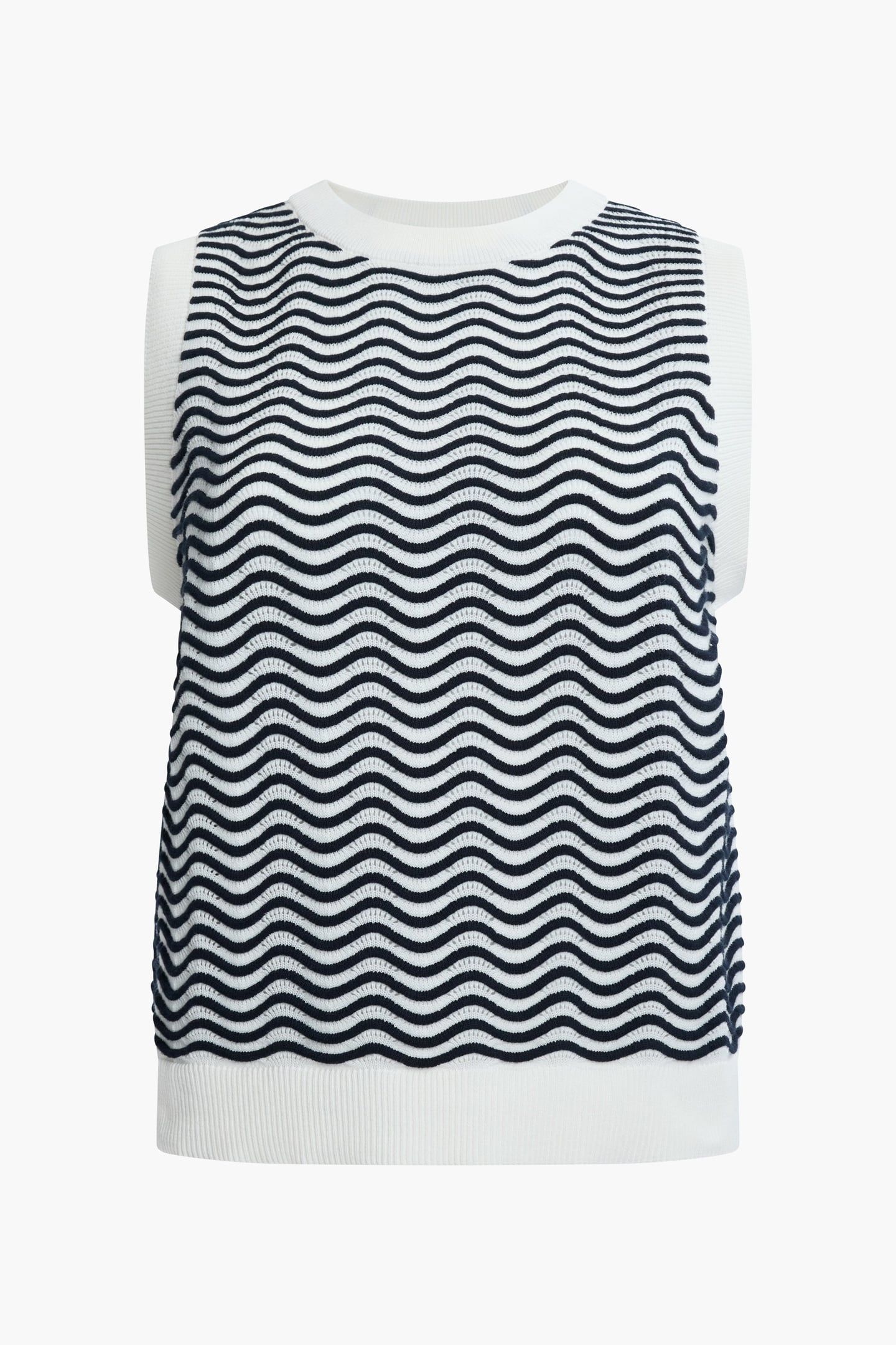 LONDON SLVLSS JUMPER CREAM/NAVY 3