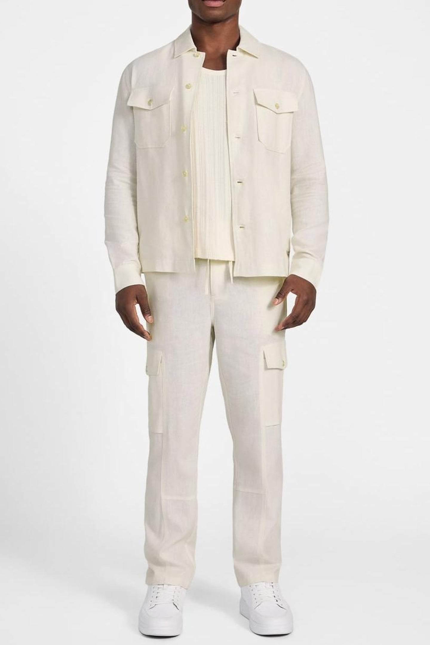 GUESS ECO FLETCHER LINEN CARGO PEARL WHITE MULTI 2