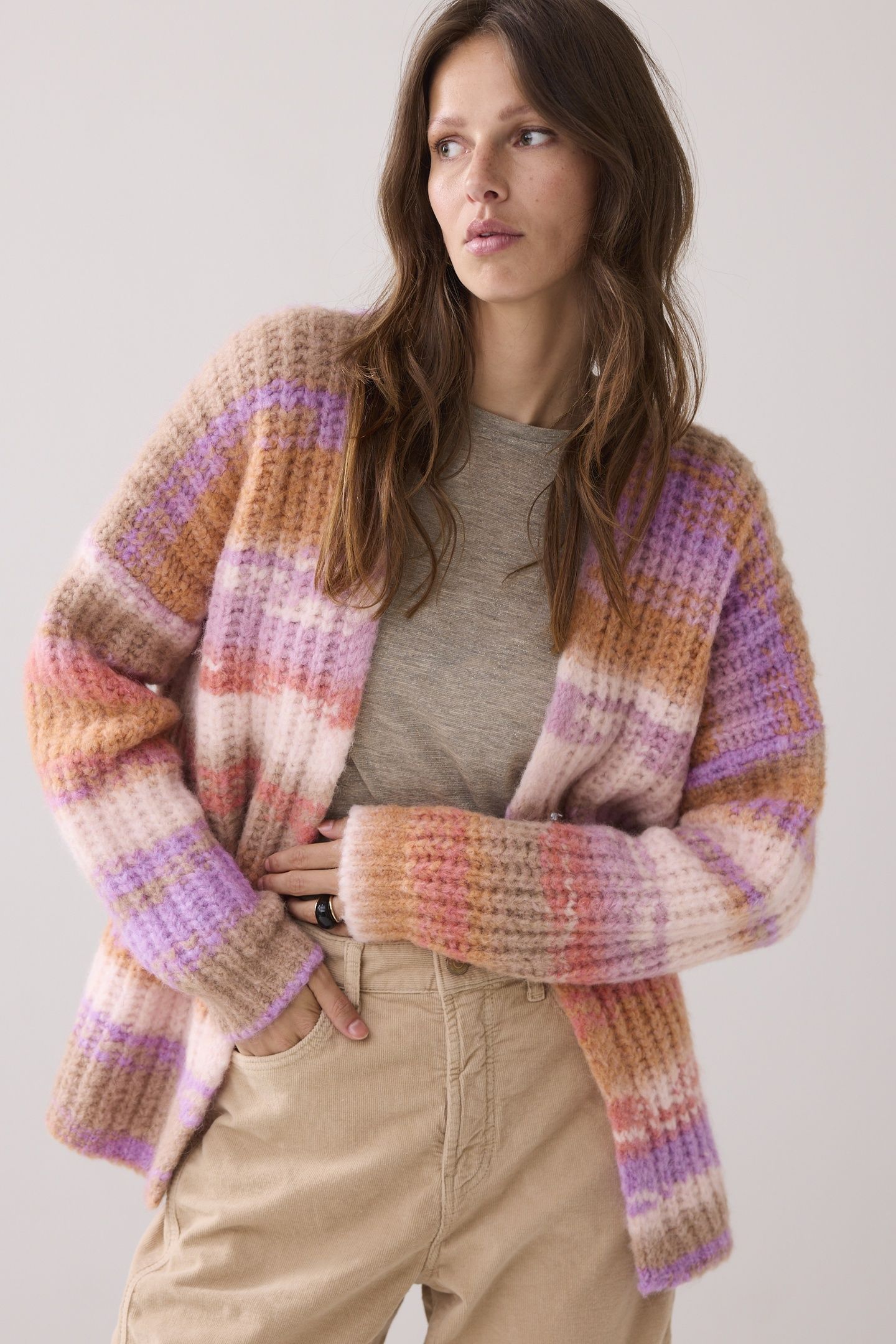 CARDIGAN CUSHY WOOL BLEND KNIT MULTICOLOUR 2
