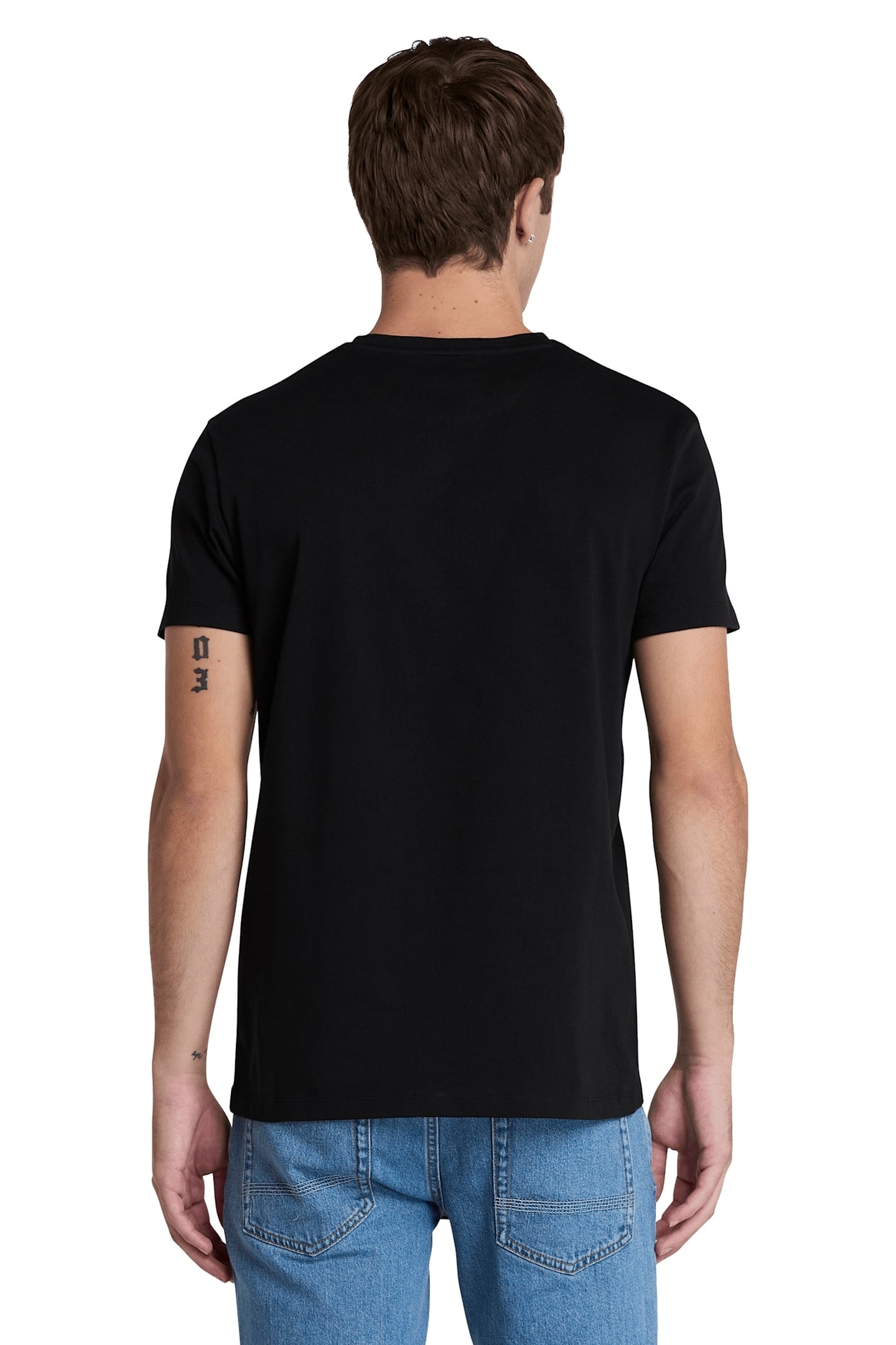V NECK SHORT SLEEVE TEE BLACK 2