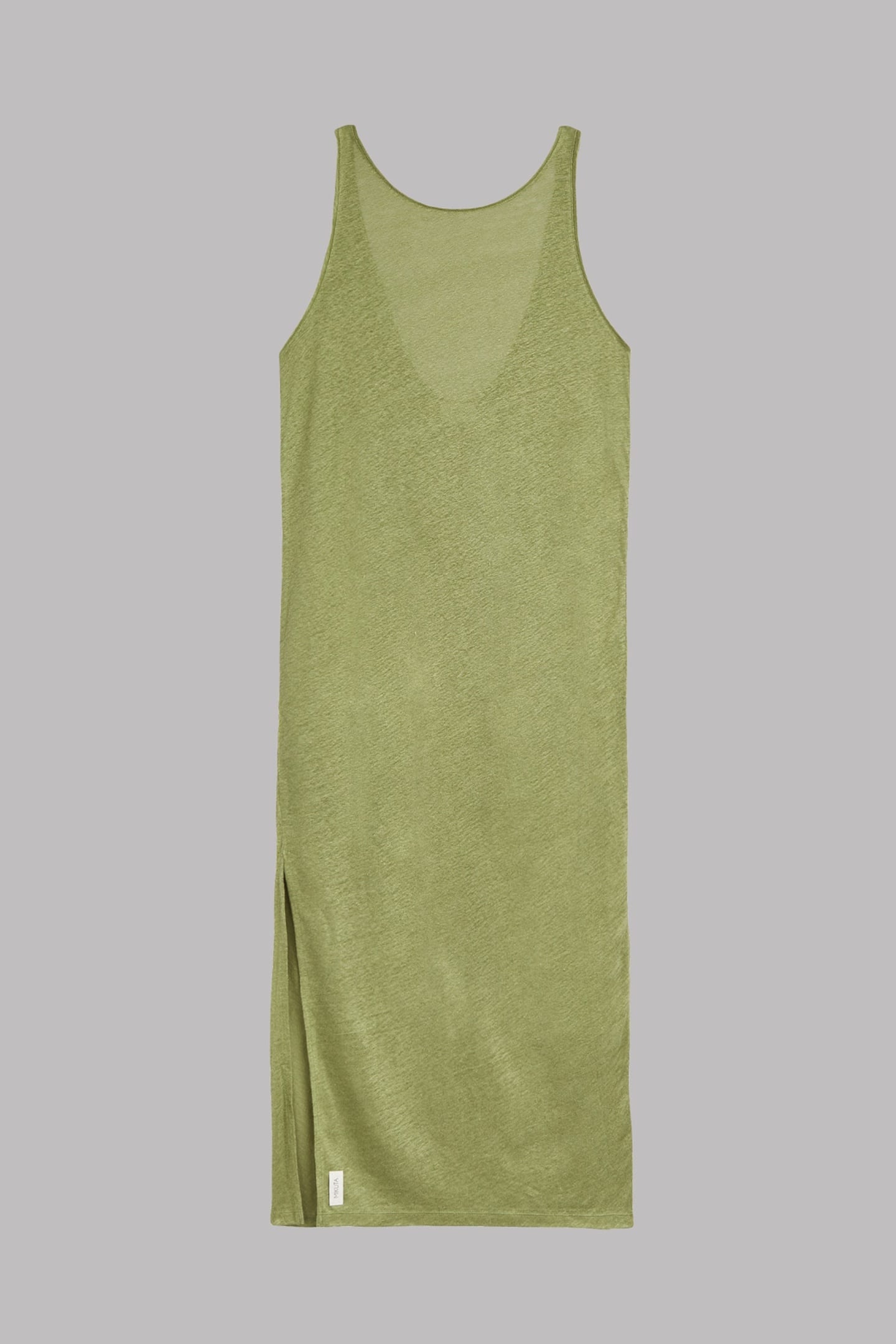 THE GREEN LOW BACK LINEN TANK DRESS 3