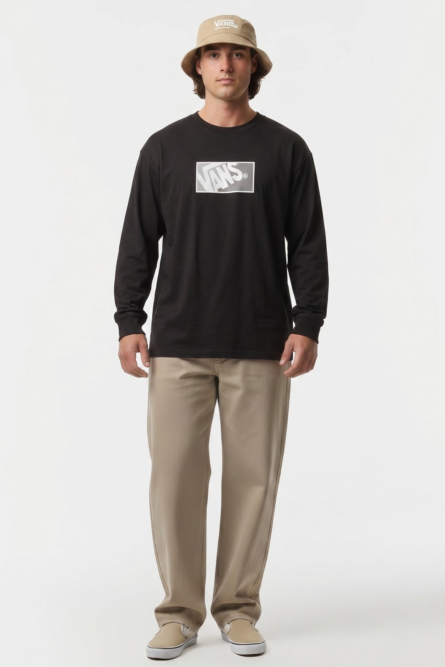 ORIGINAL STANDARDS BLOCKED BOX LS BLACK/DRIZZLE 1