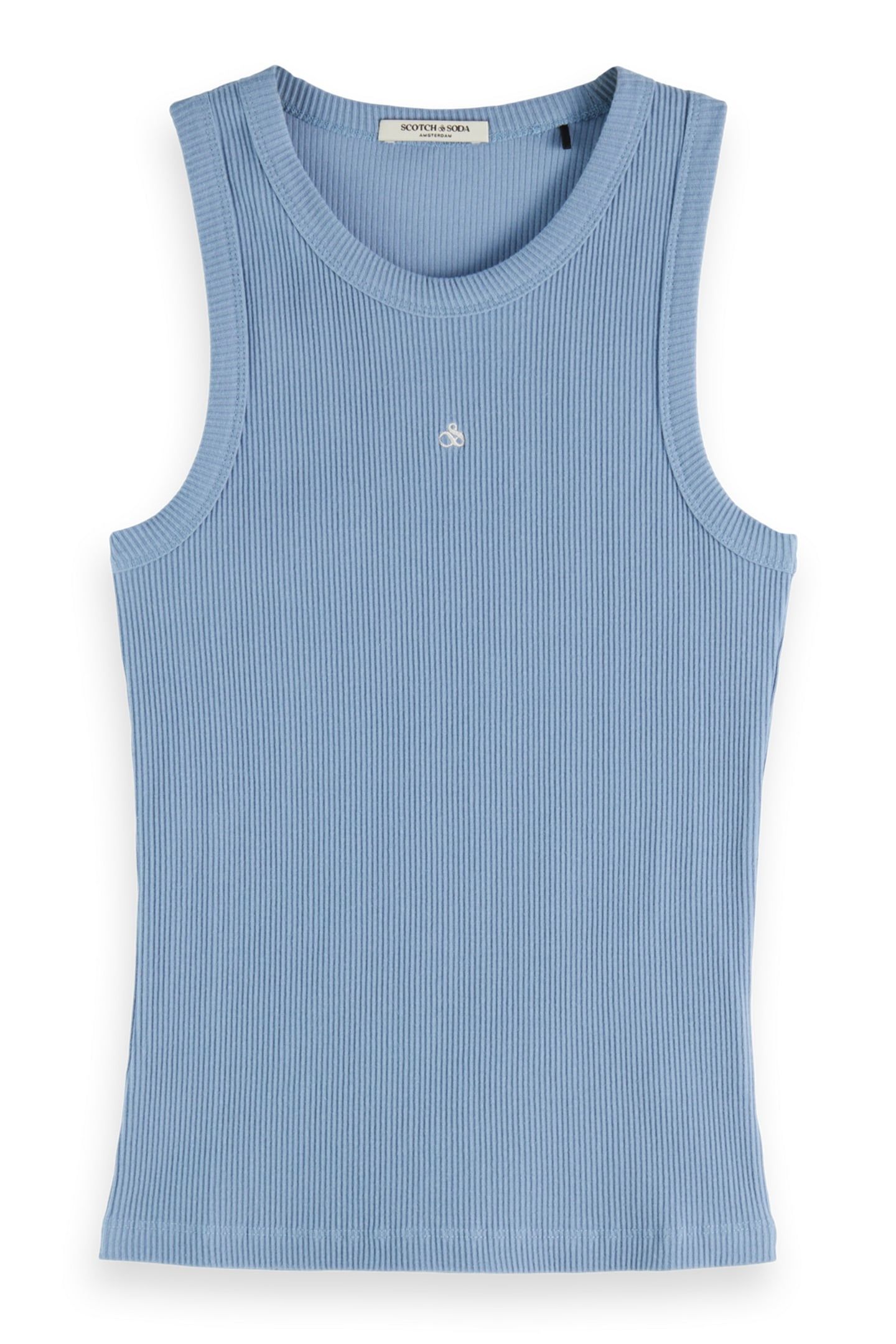 RIB RACER TANK FADED DENIM 4