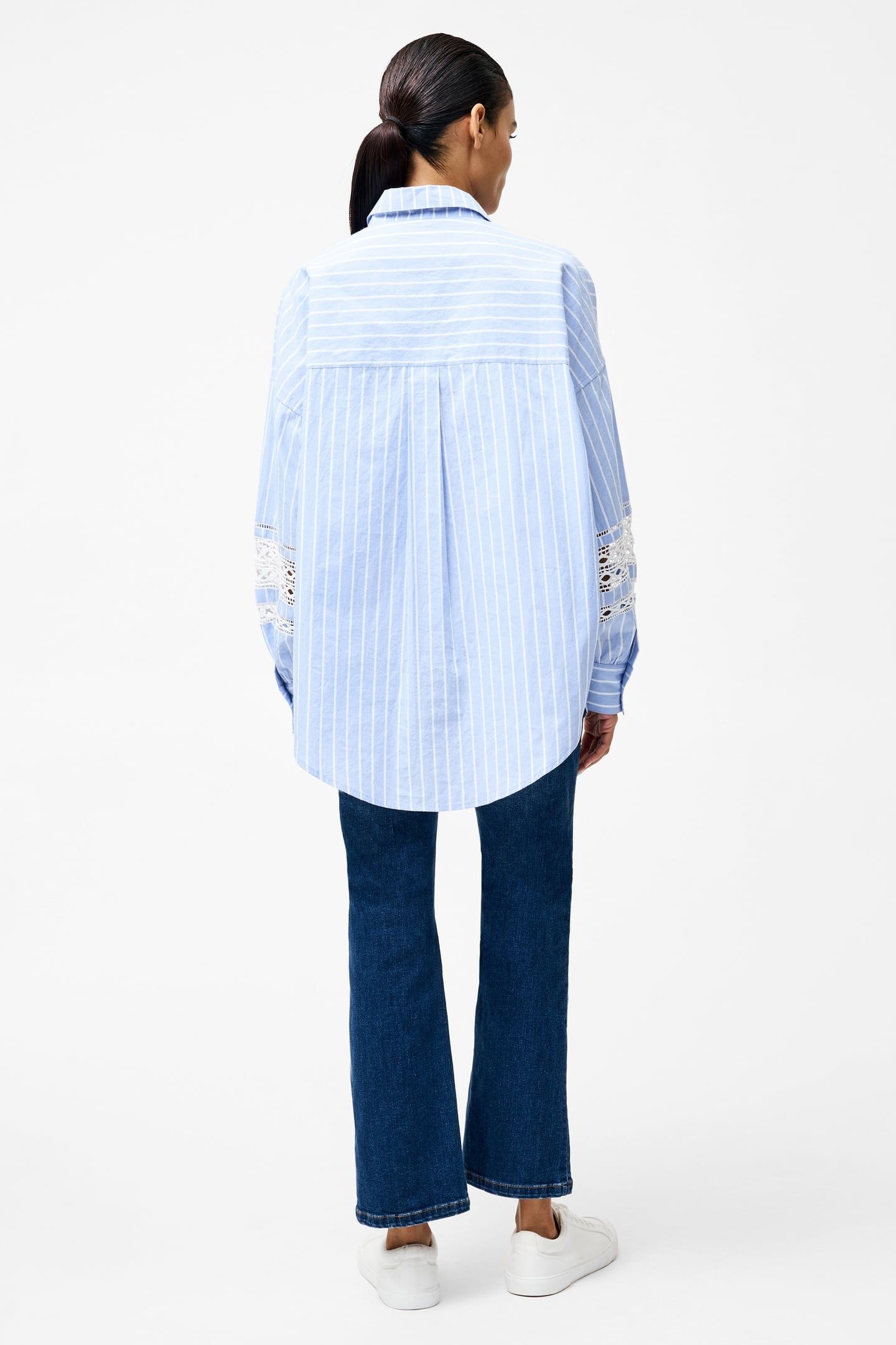 CAMBRIA COTTON STR TRIM SHIRT BLUE/WHITE 4