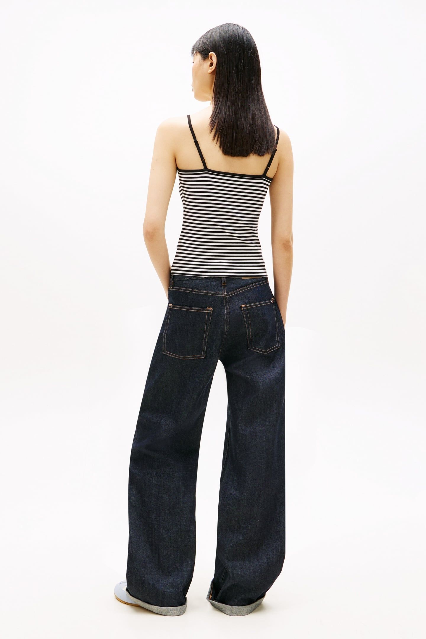 TJW ESSENTIAL STRAP T-SHIRT BLACK/ECRU STRIPE 3