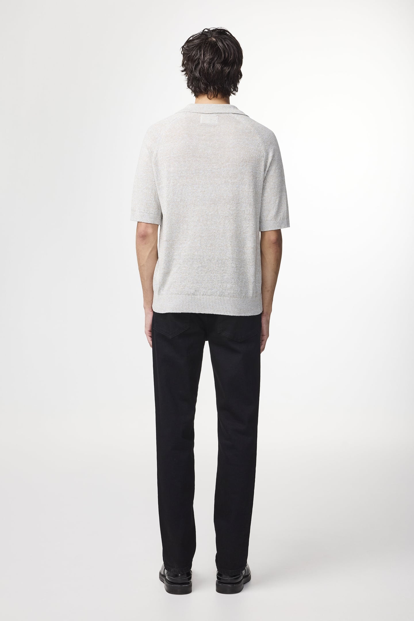 CALE V-NECK POLO 6565 KNIT WINTER SKY 3
