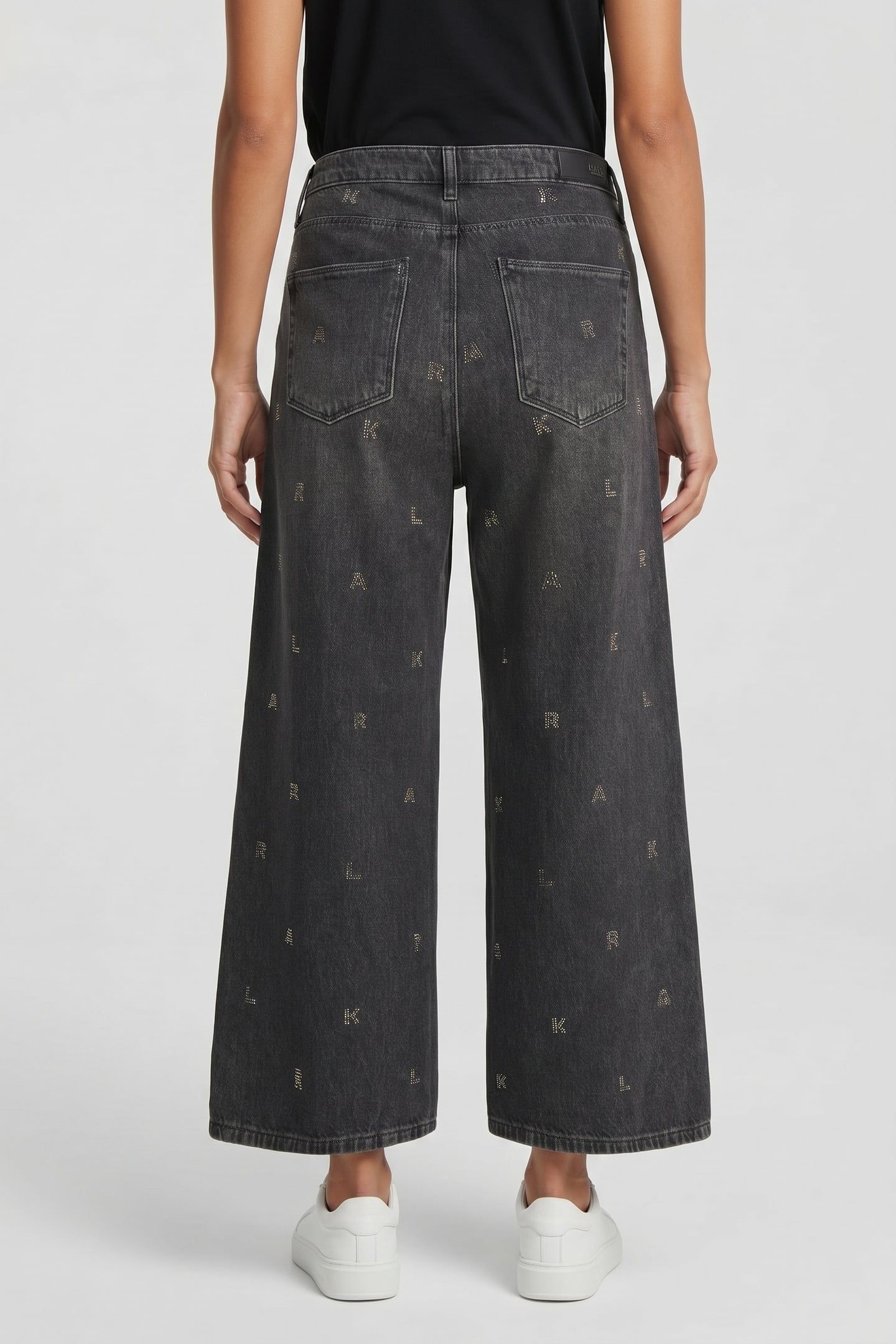 RHINESTONE KARL DENIM CULOTTE DARK GREY DENIM 2