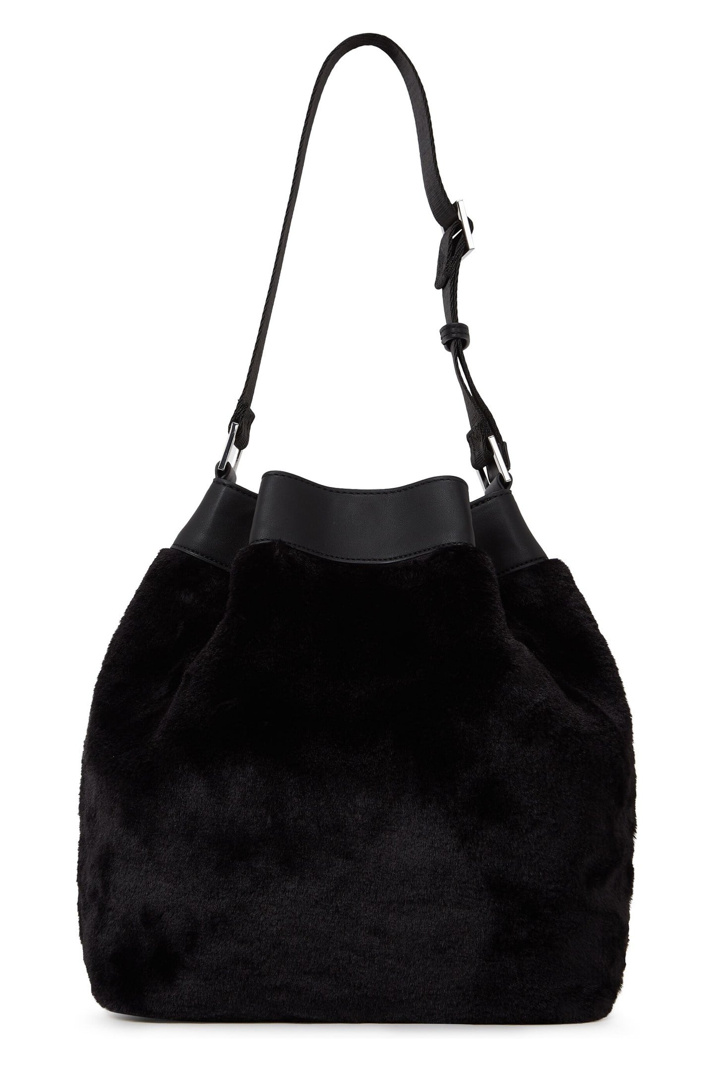 FAUX FUR BUCKET BAG BLACK 3