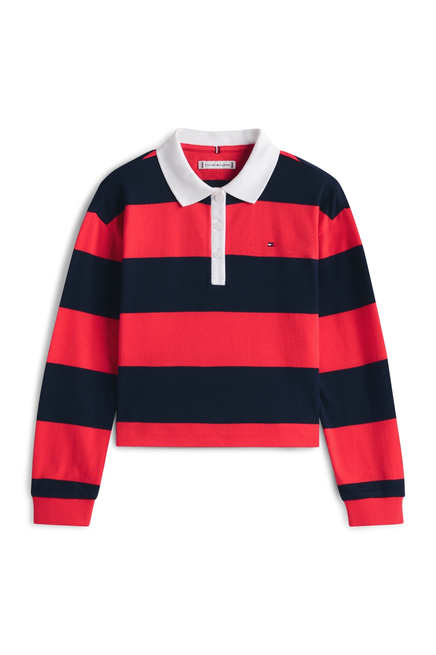 GIRLS STRIPE POLO L/S DARK NIGHT NAVY STRIPES 4