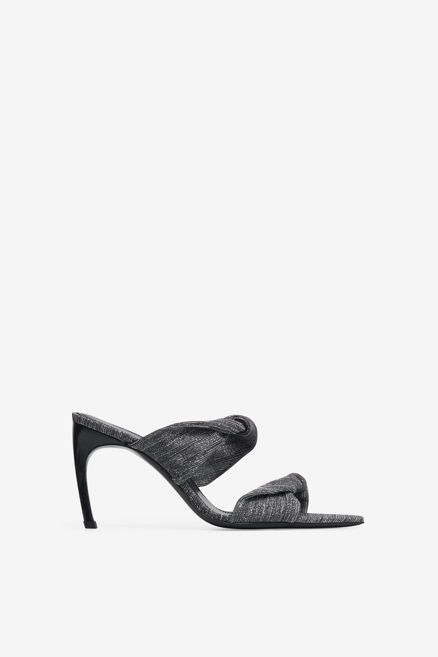TWISTY GLITTER MULES SILVER/BLACK 2