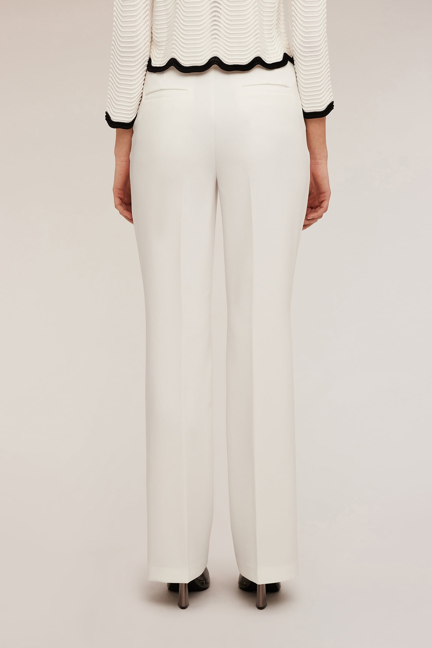 PALAZZO TROUSERS WITH IRONED CREASE WHITE 2