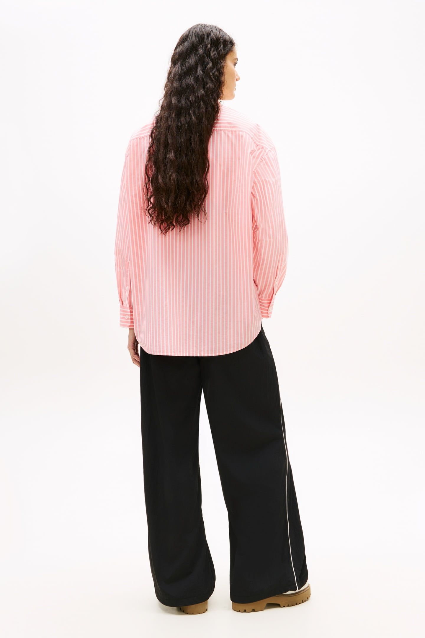 TJW OVS POPLIN SHIRT TROPICAL BLUSH/STRIPE 3