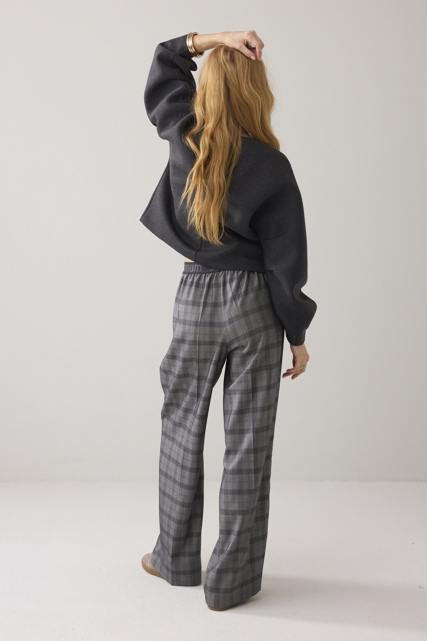 TROUSERS CHECK BLACK 2