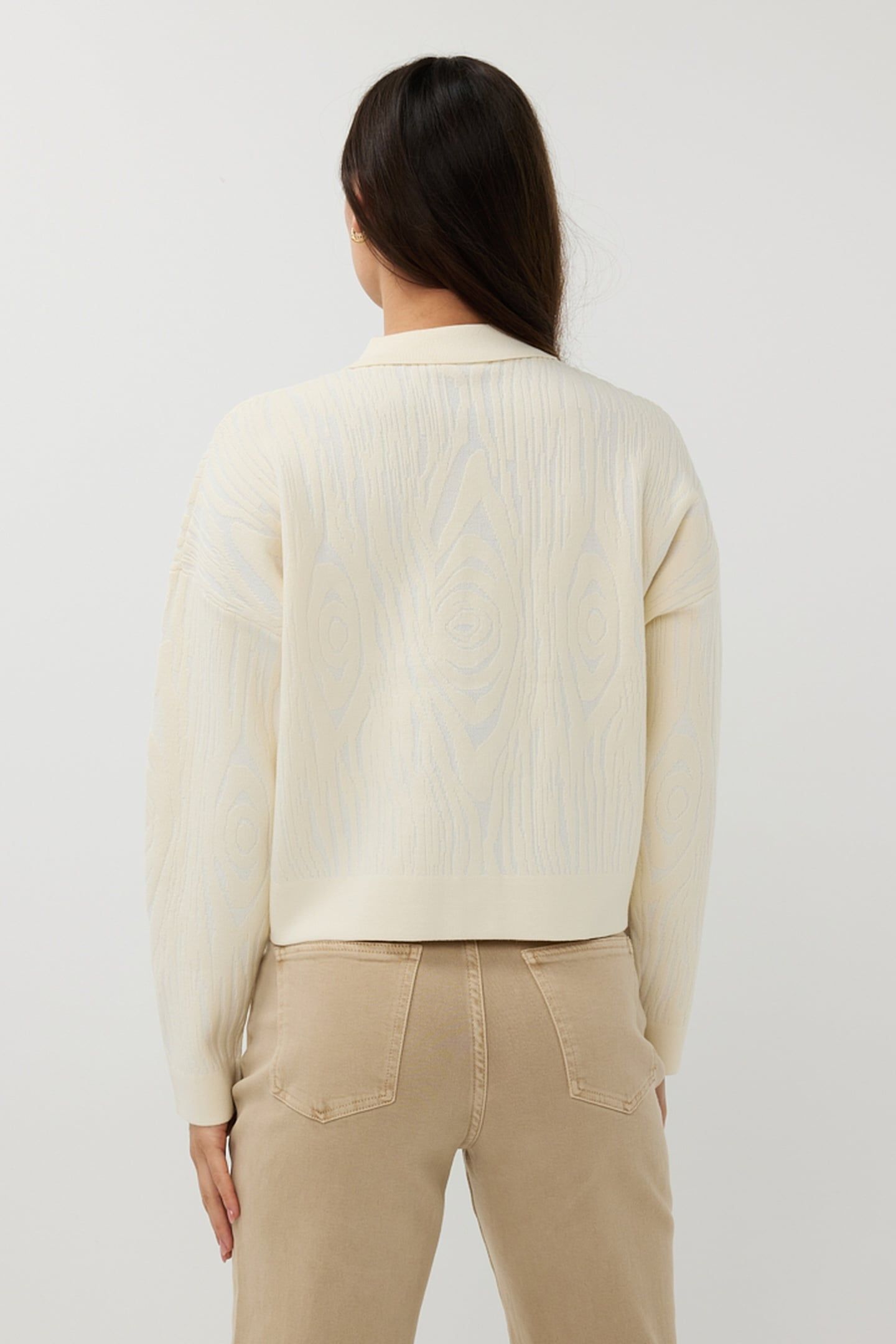CARDIGAN JACQUARD 2TONE OFF WHITE 3