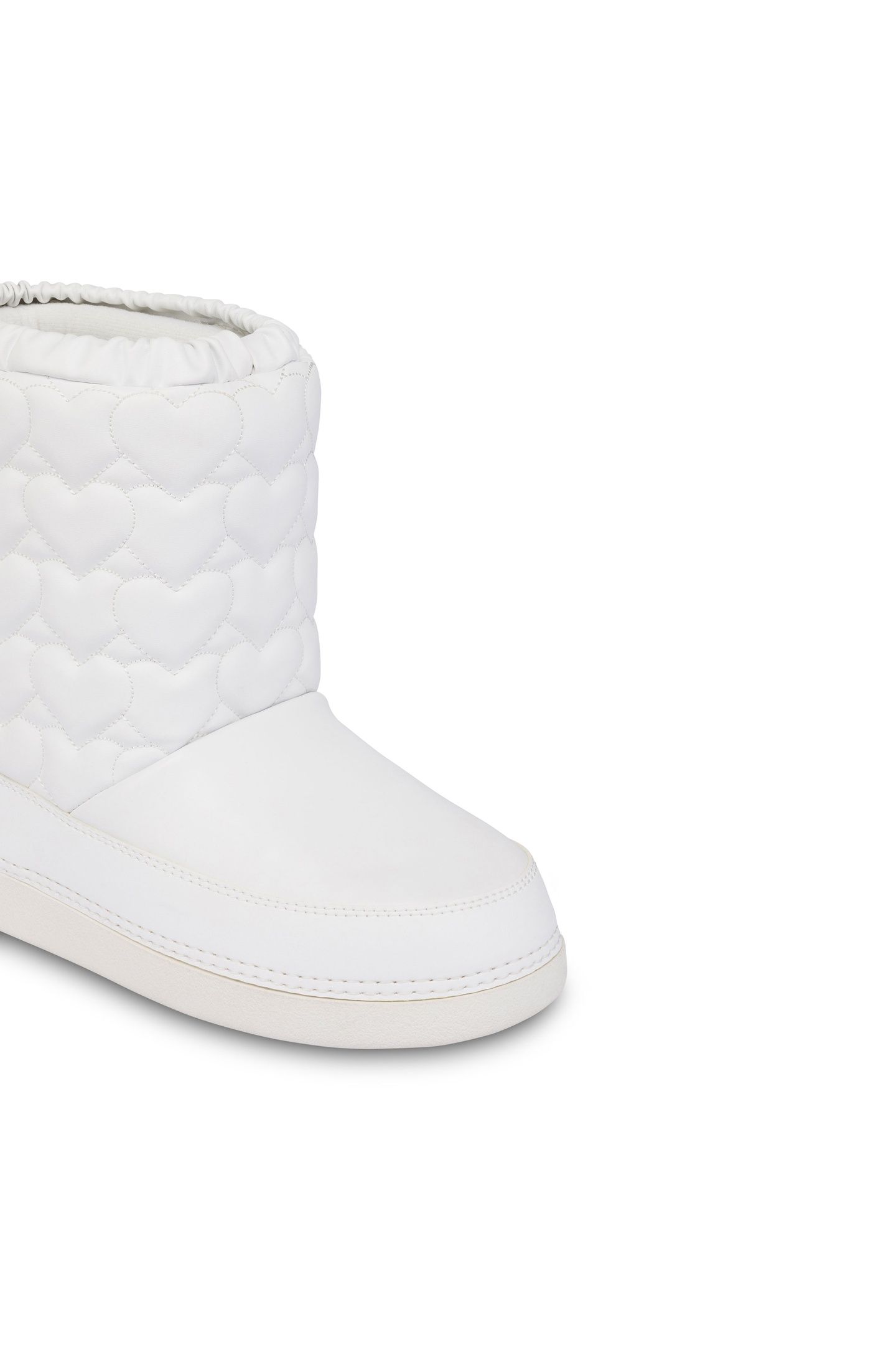 HEART QUILTED SNOW BOOTIES WHITE 4