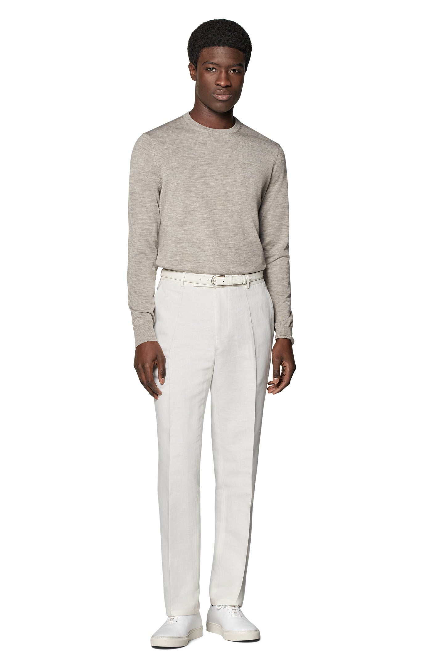 LS CREW MERINO CREW AND V NECK TAUPE 1