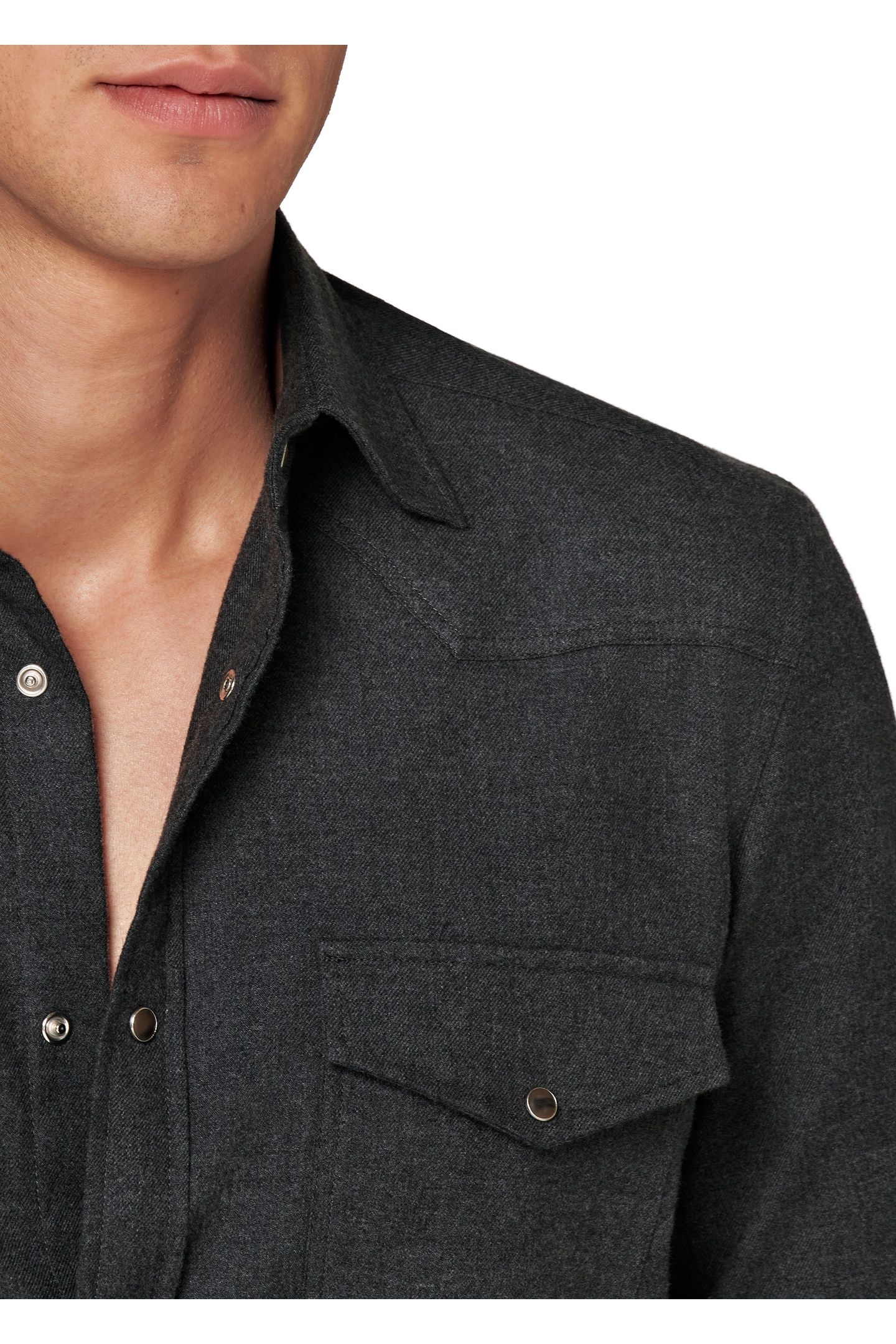 WESTERN FLANNEL CASUAL SHIRTS DARK GREY 7