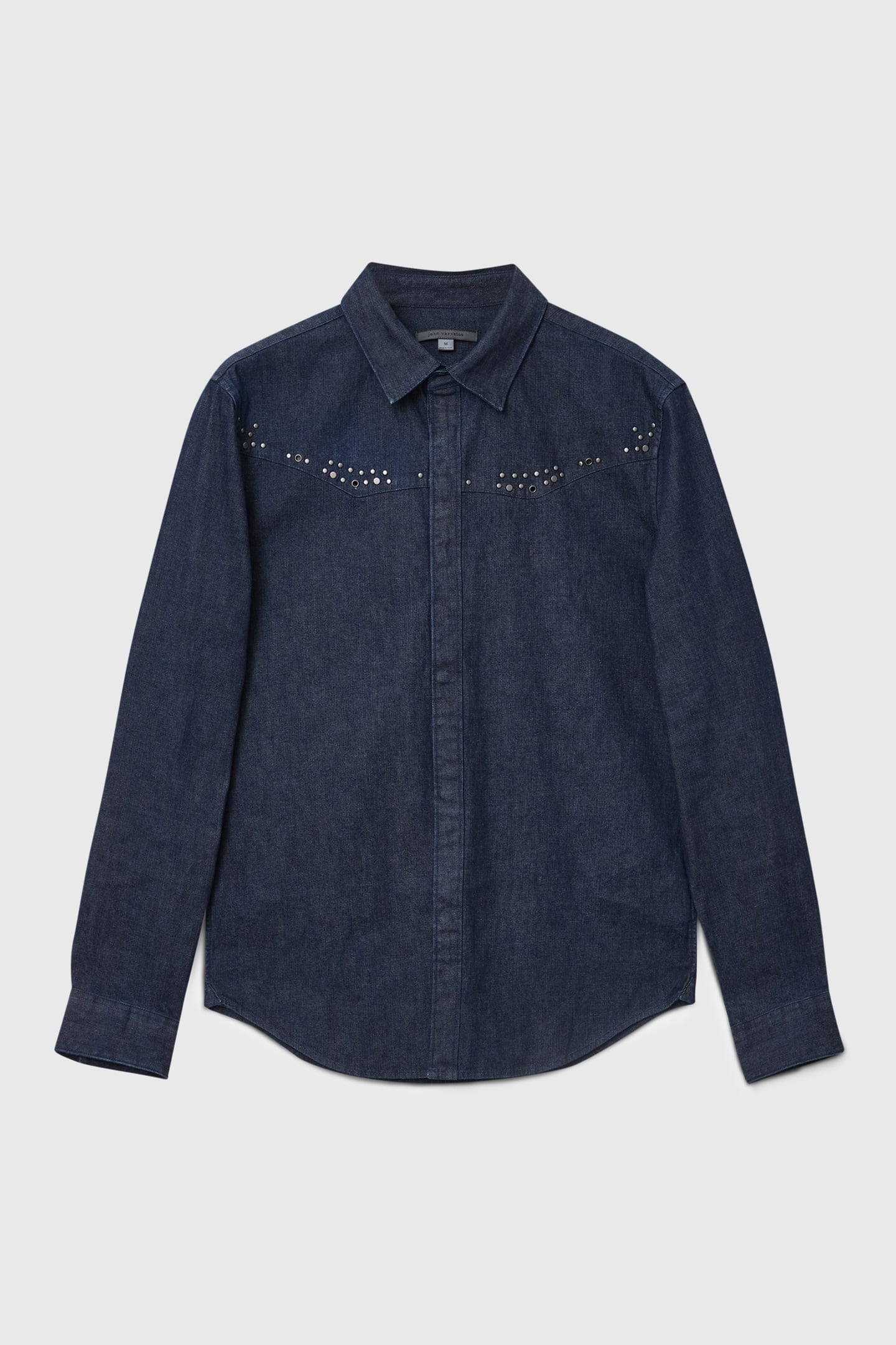 WESTERN FRONT YOKE SHIRTS WITH STUD DETA LAKE BLUE 2