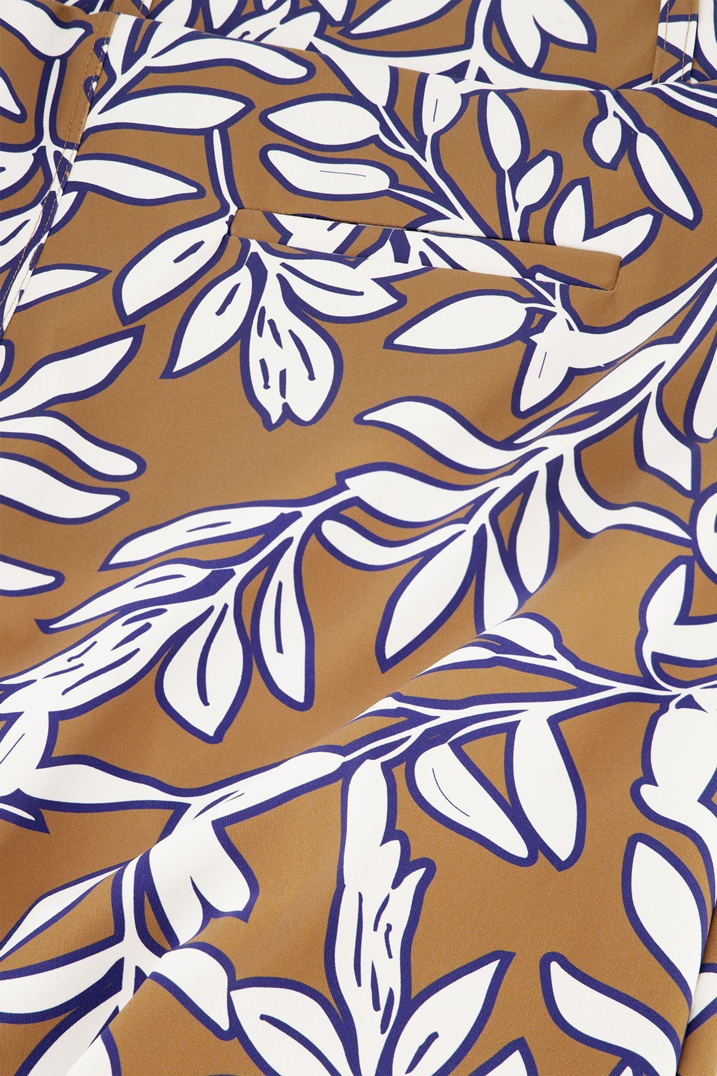 MARILON LEAVES TROUSERS CARAMEL/INK BLUE 6