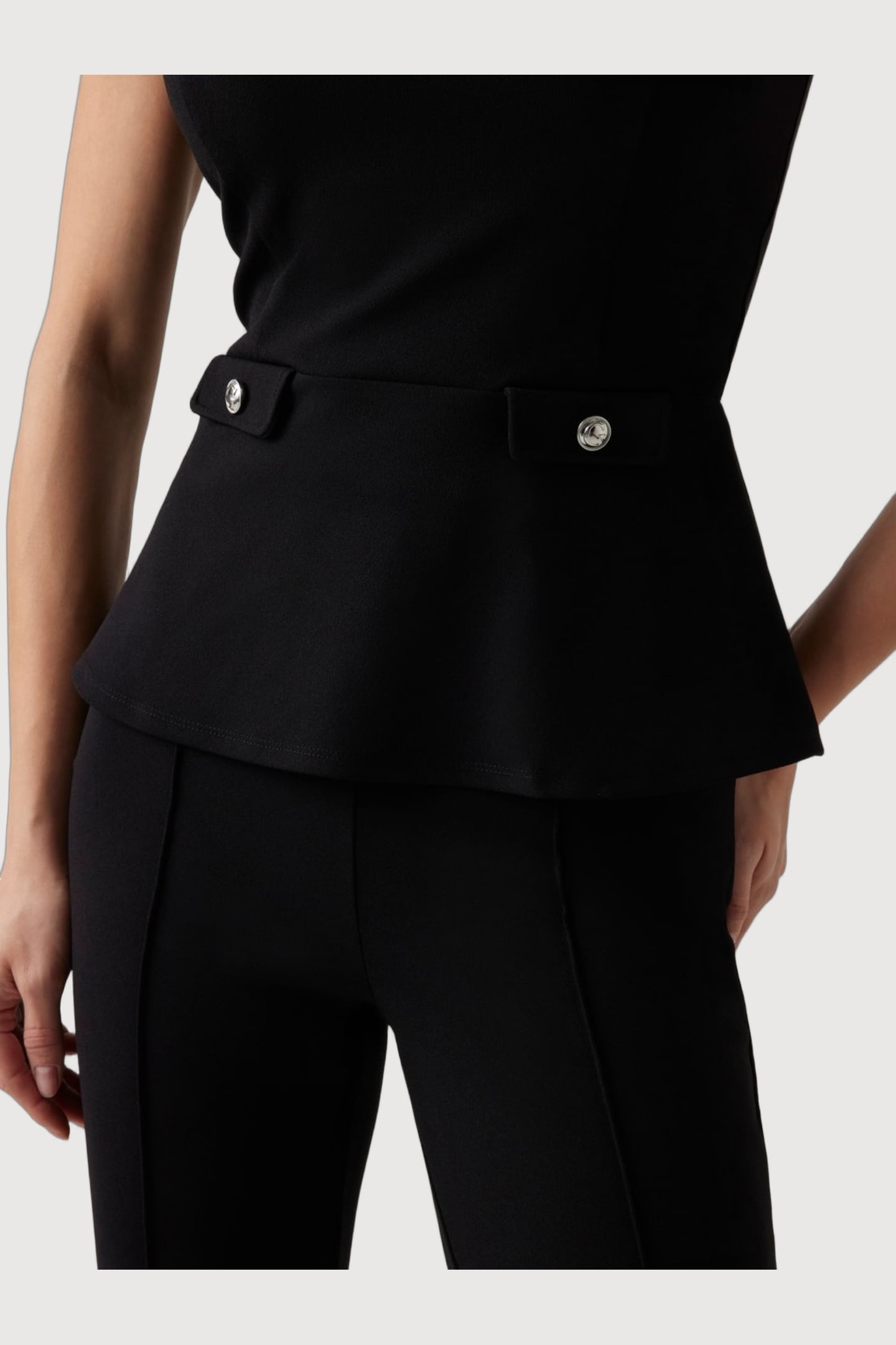 GUESS ECO AMBRE PEPLUM TOP JET BLACK A996 5