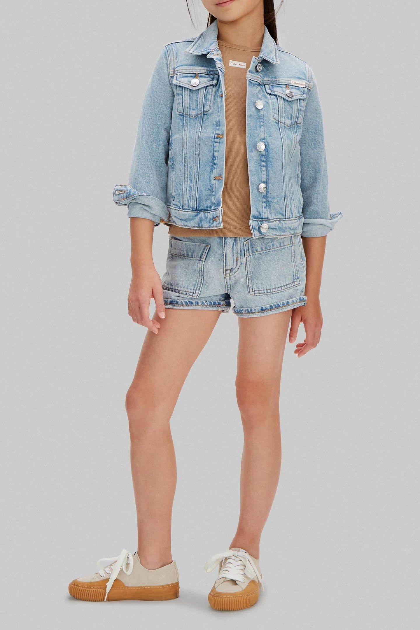 GIRLS CUFFED DENIM SHORTS DANTE WASH 3