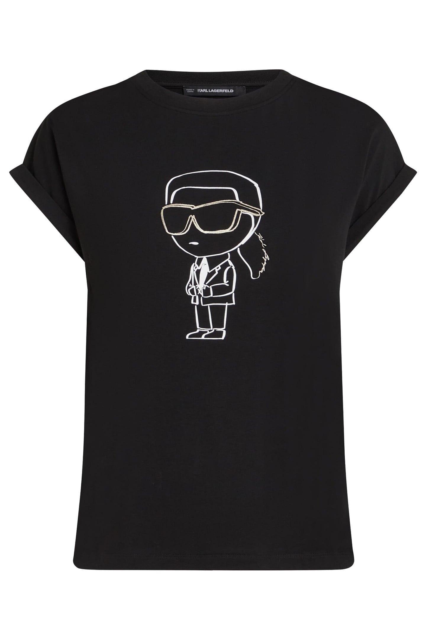 BIG IKON PRINT FLOWY T-SHIRT BLACK 1