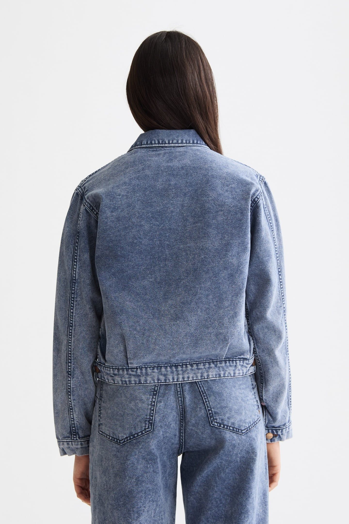 MOUNTAIN DYED DENIM CANVAS WORKWEAR JACKET NAVY 3