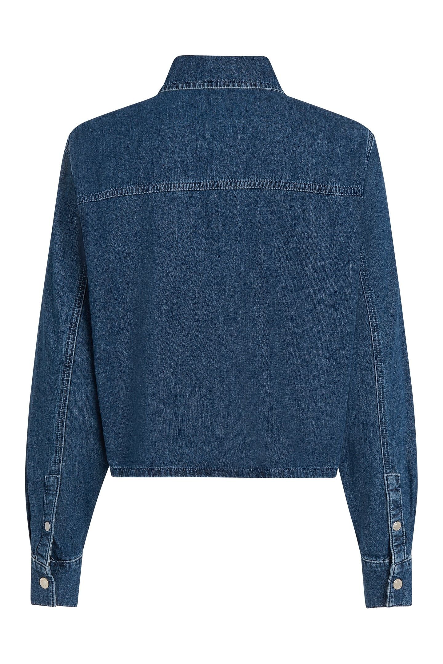 KLJ BOXY DENIM BLOUSE WASHED DARK BLUE 6