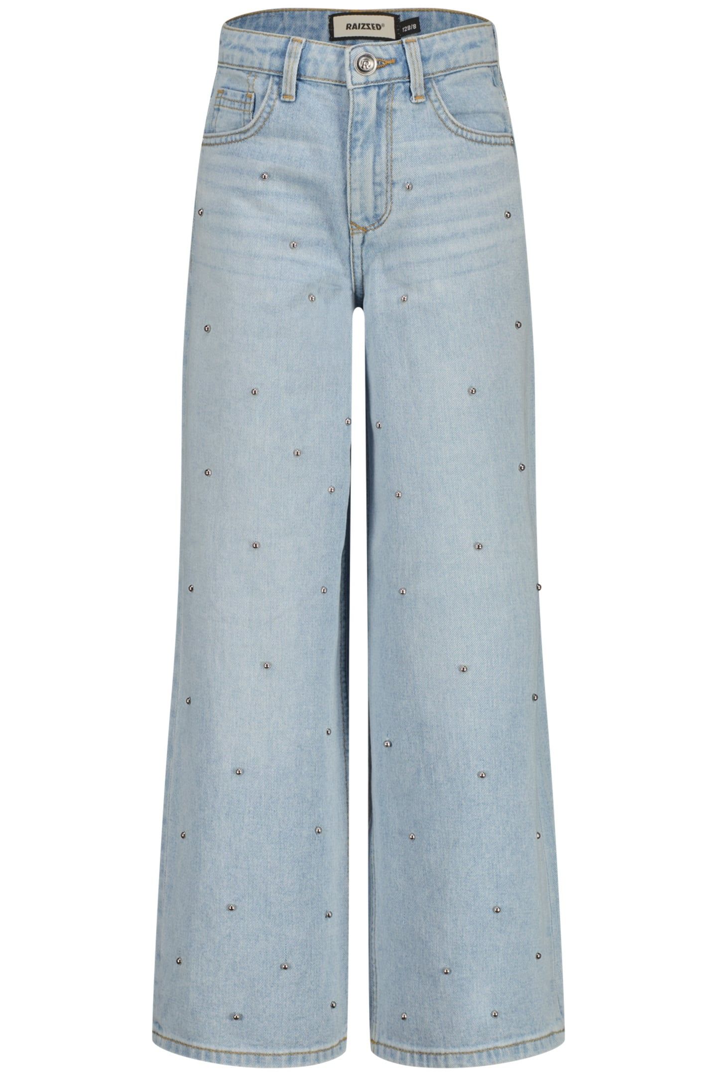 GIRLS MONACO STUD JEANS LIGHT BLUE STONE 1