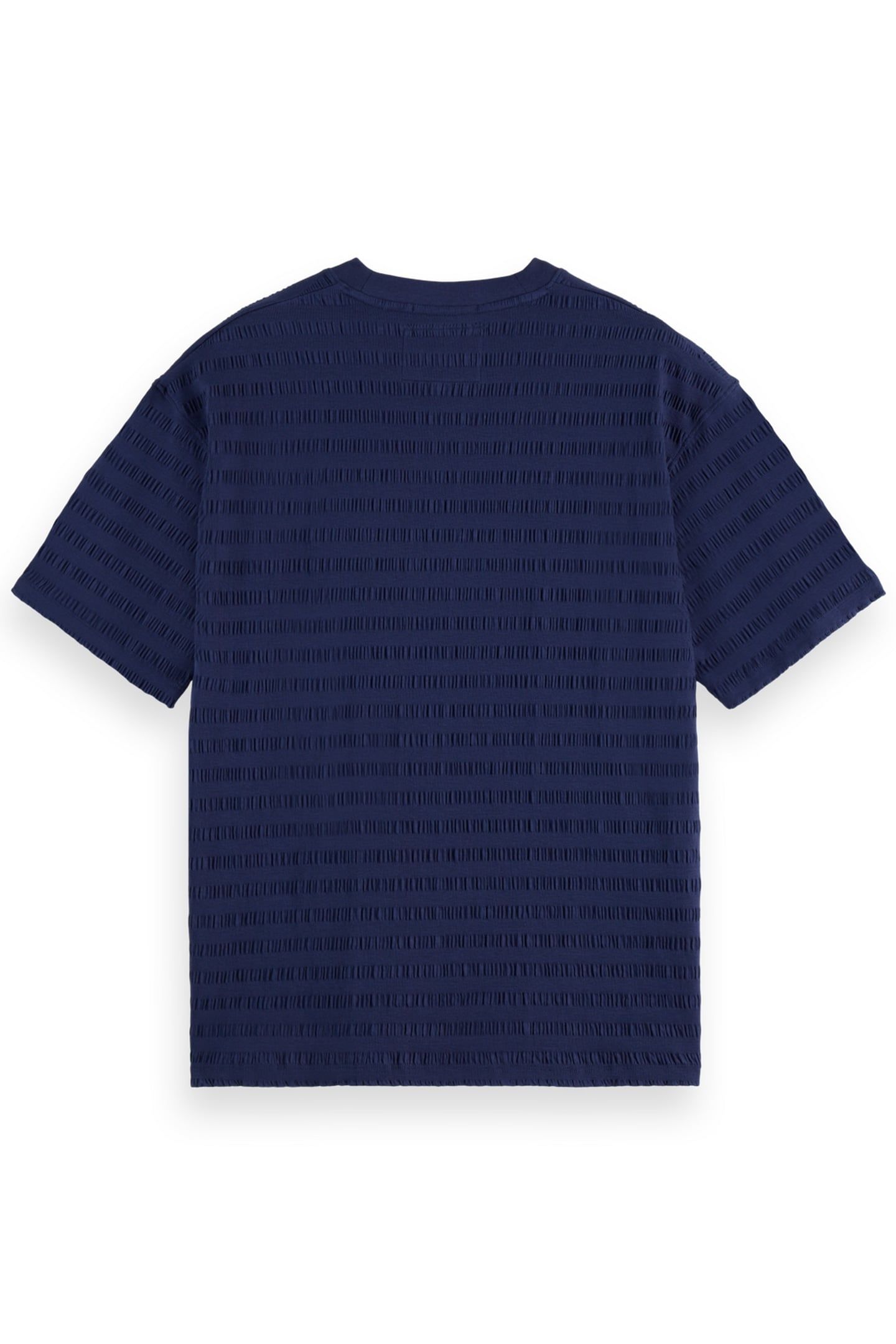 RELAXED-FIT HORIZONAL TEXTURED T-SHIRT PEACOAT 2