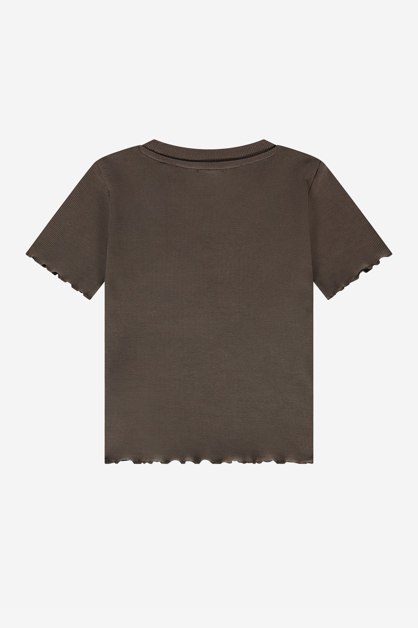 GRADIENT RIB T-SHIRT CHOCOLATE 2