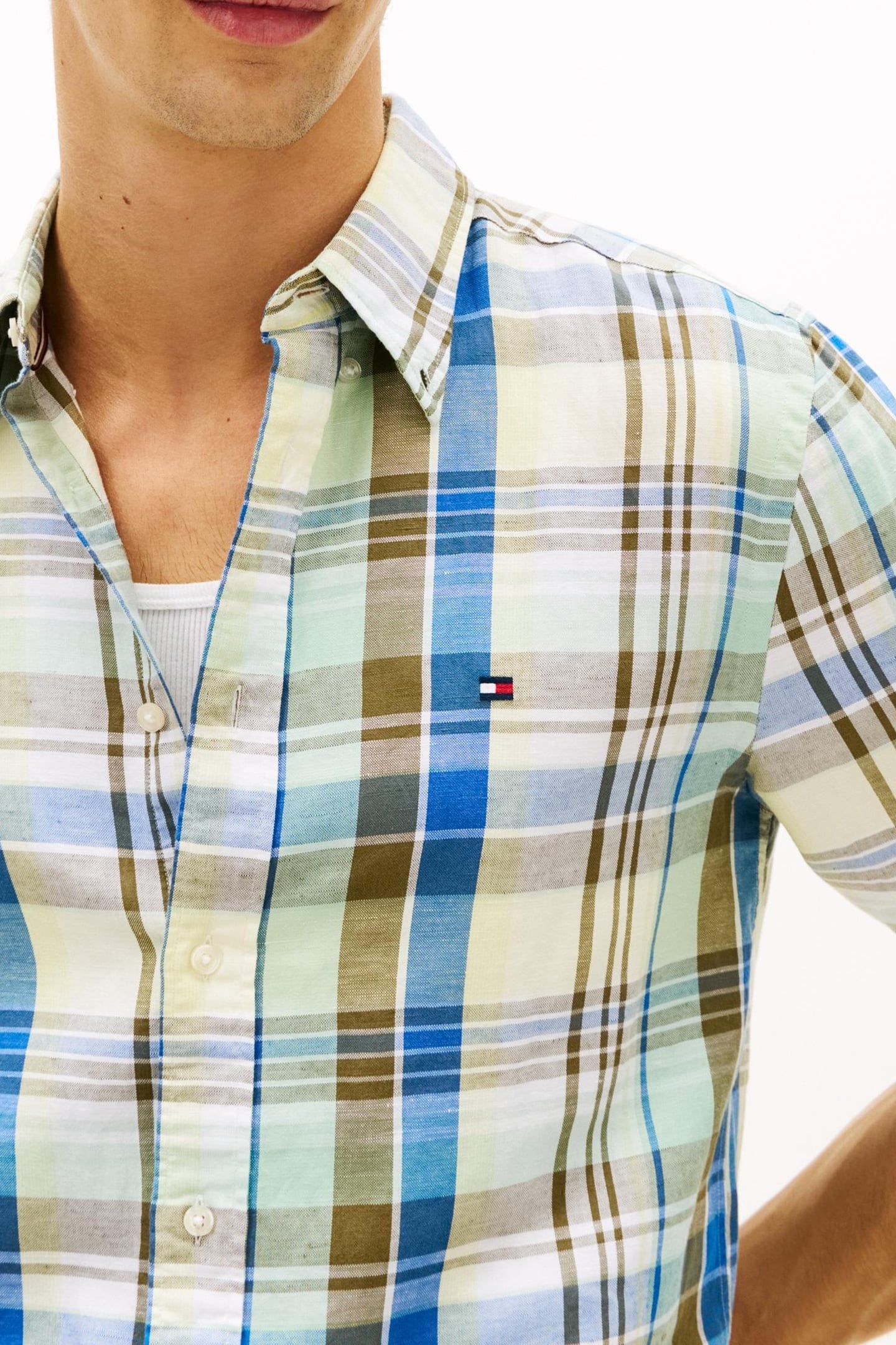LINEN BLEND MADRAS SHIRT CITRONELLA/CHECK 5