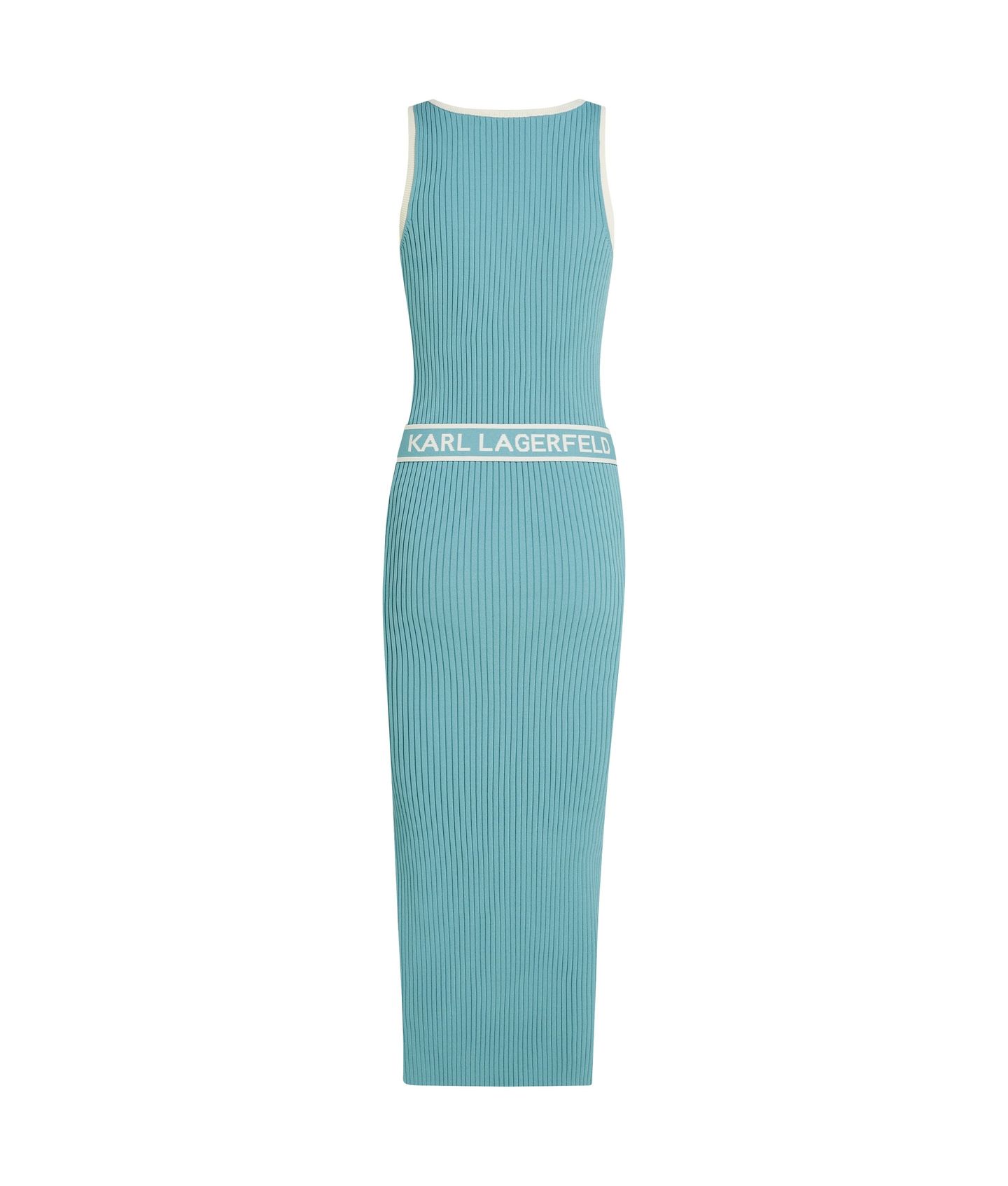 SLEEVELESS LOGO KNIT DRESS STILL WATER 1