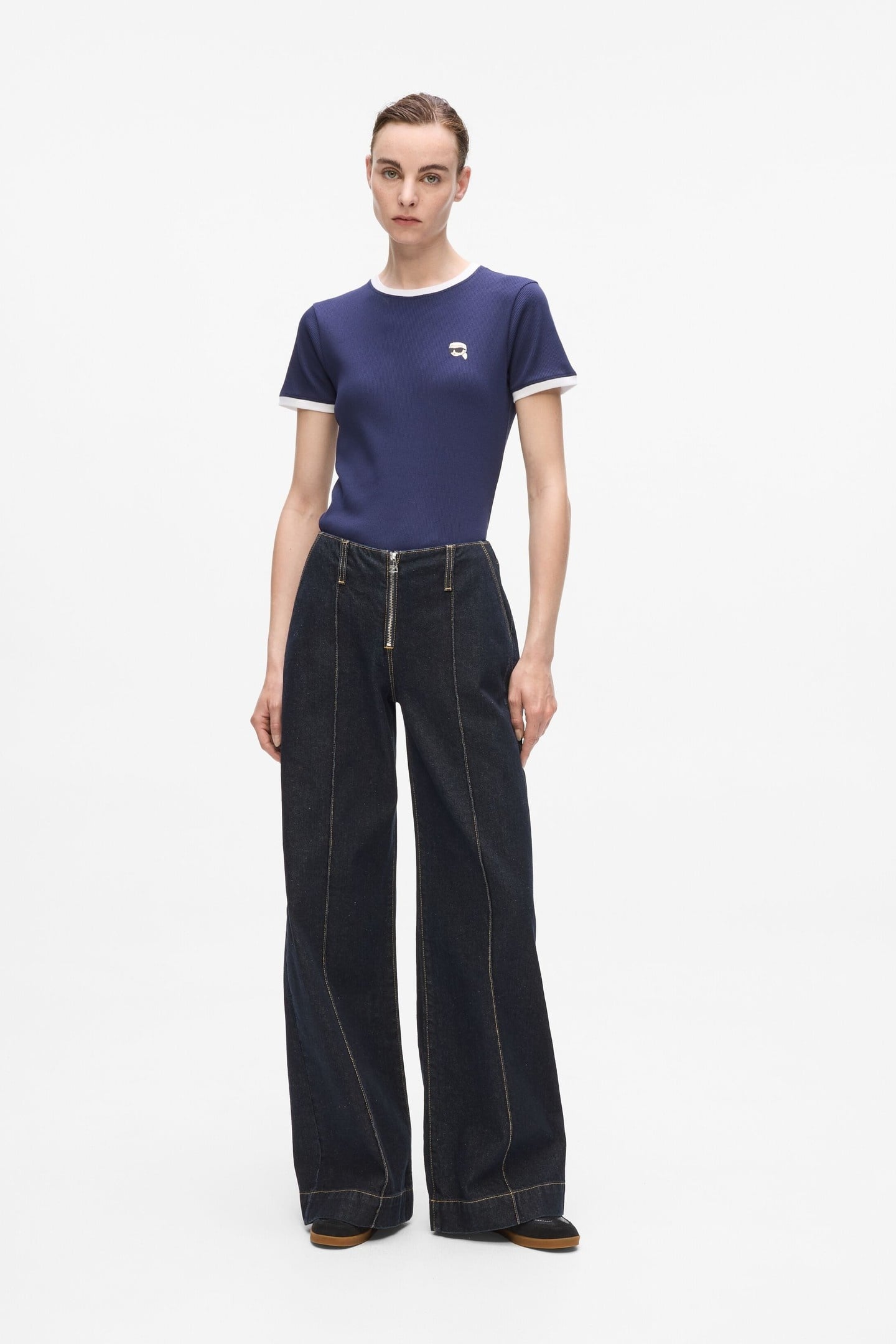 IKON PATCH WIDE DENIM PANTS DARK BLUE 3
