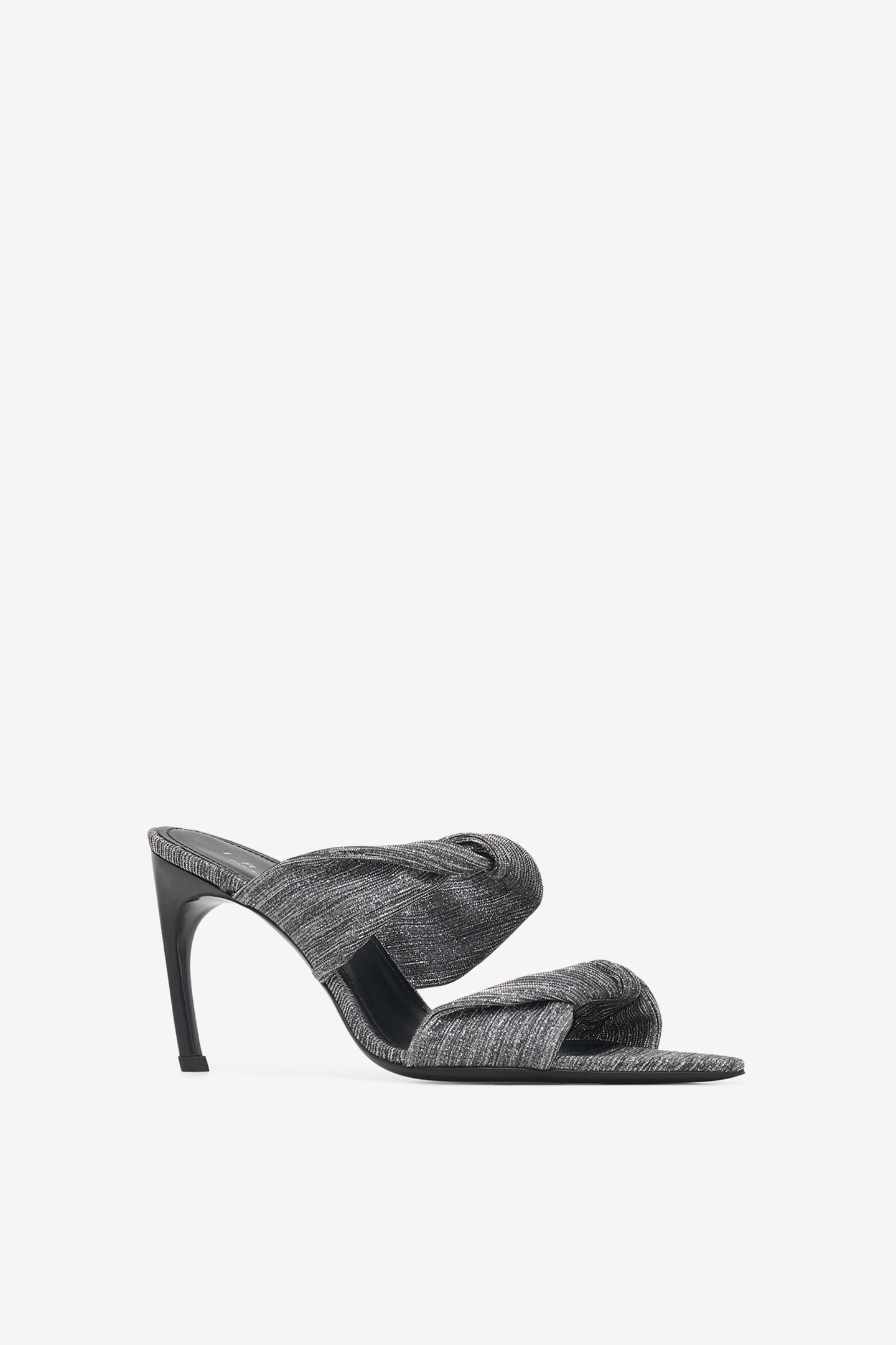 TWISTY GLITTER MULES SILVER/BLACK 4