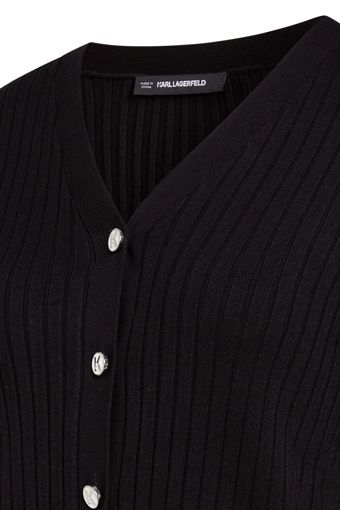 K BUTTON KNIT CARDIGAN BLACK 2