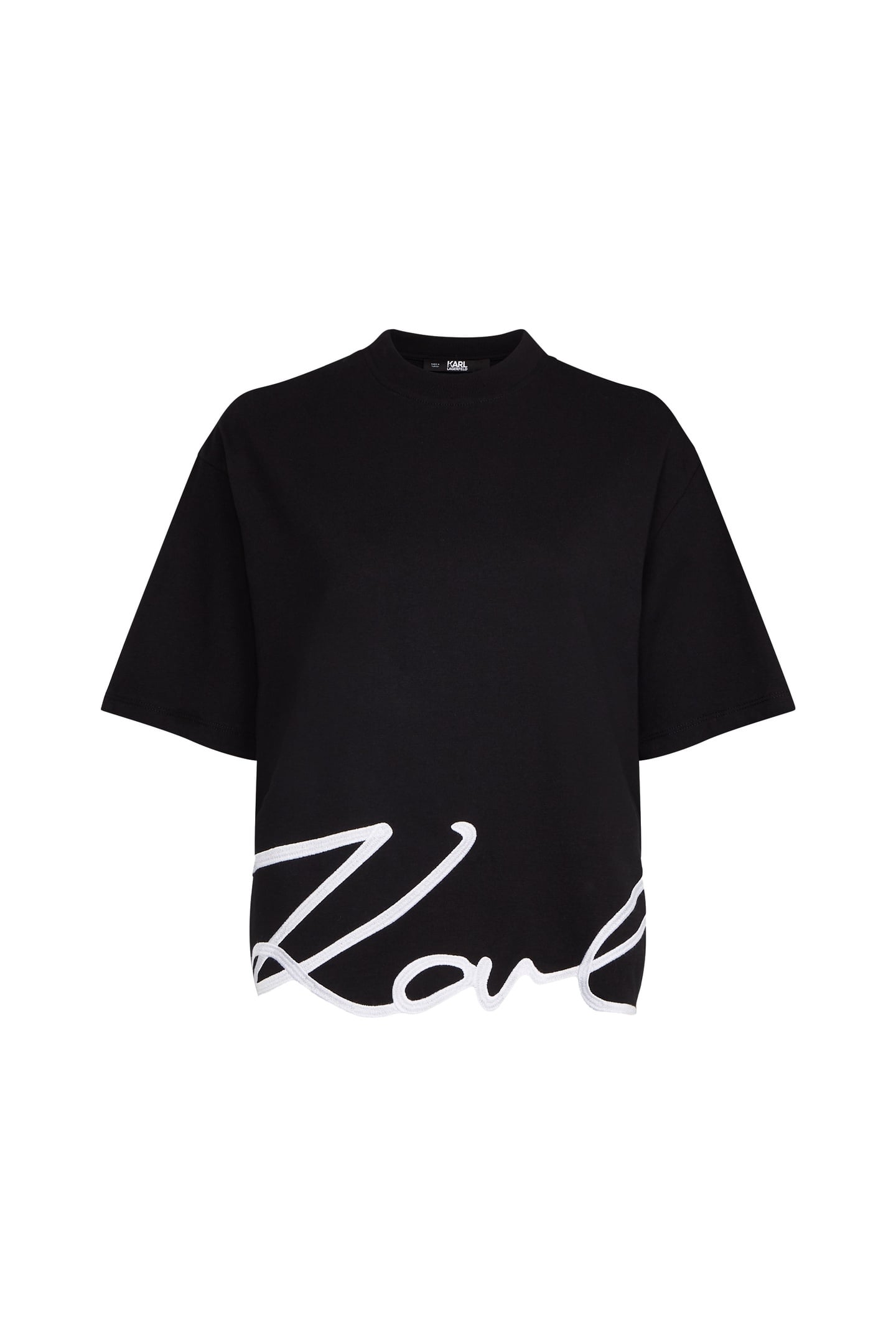 KARL SIGNATURE HEM T-SHIRT BLACK 1