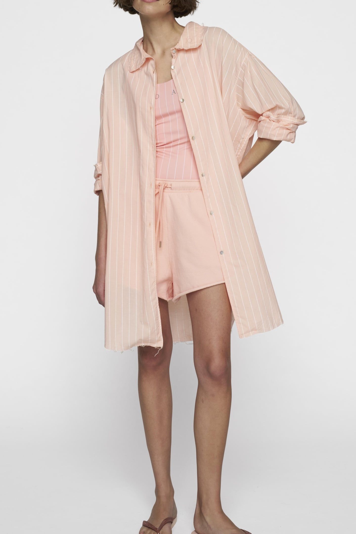 BLOUSE VOILE STRIPES PEACH 1