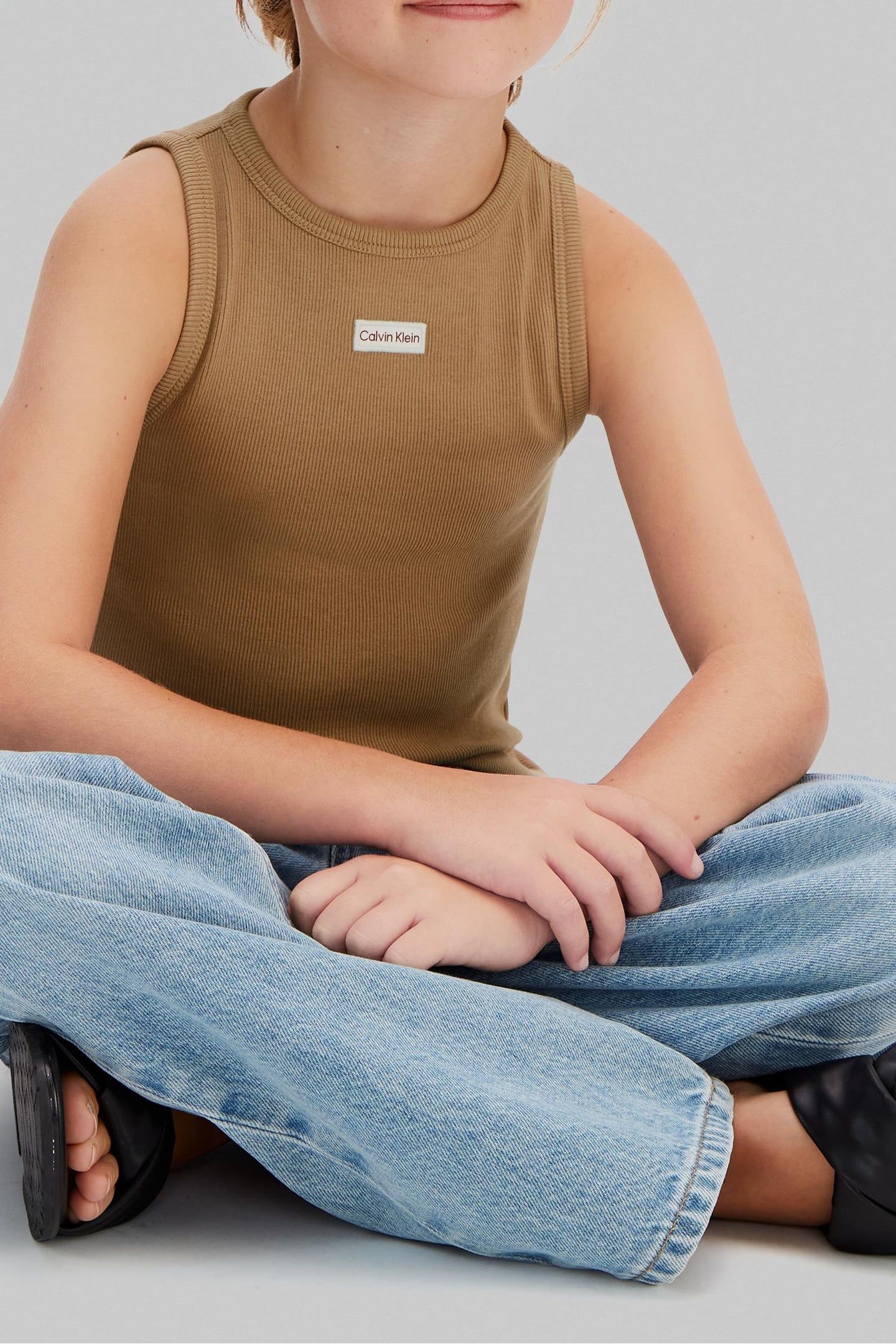 GIRLS RIB TANK TOP TIGERS EYE 2