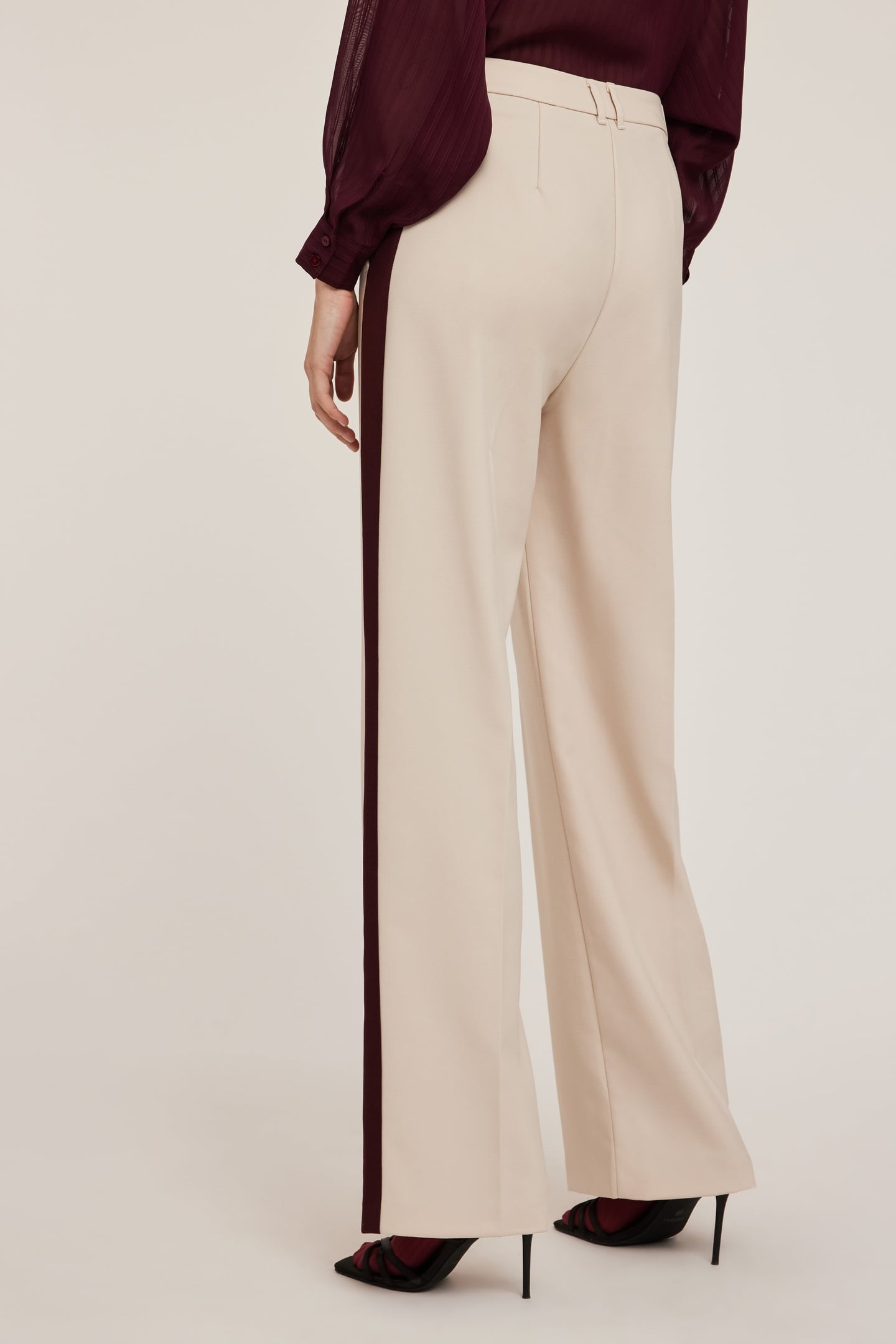 PALAZZO TROUSERS WITH SIDE BAND BEIGE 2