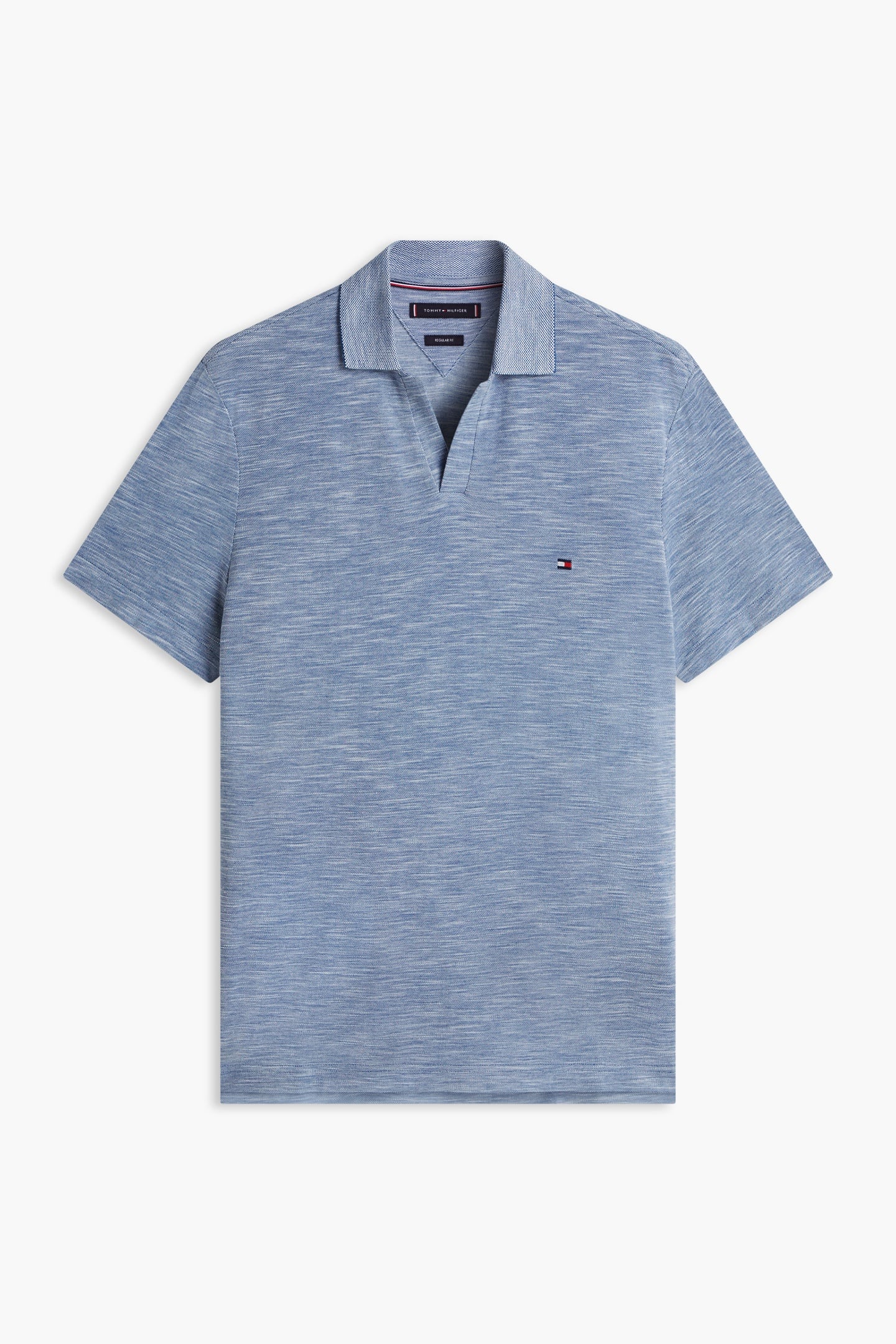 SLUB OXFORD PIQUE POLO BLUE JEAN/WHITE 4