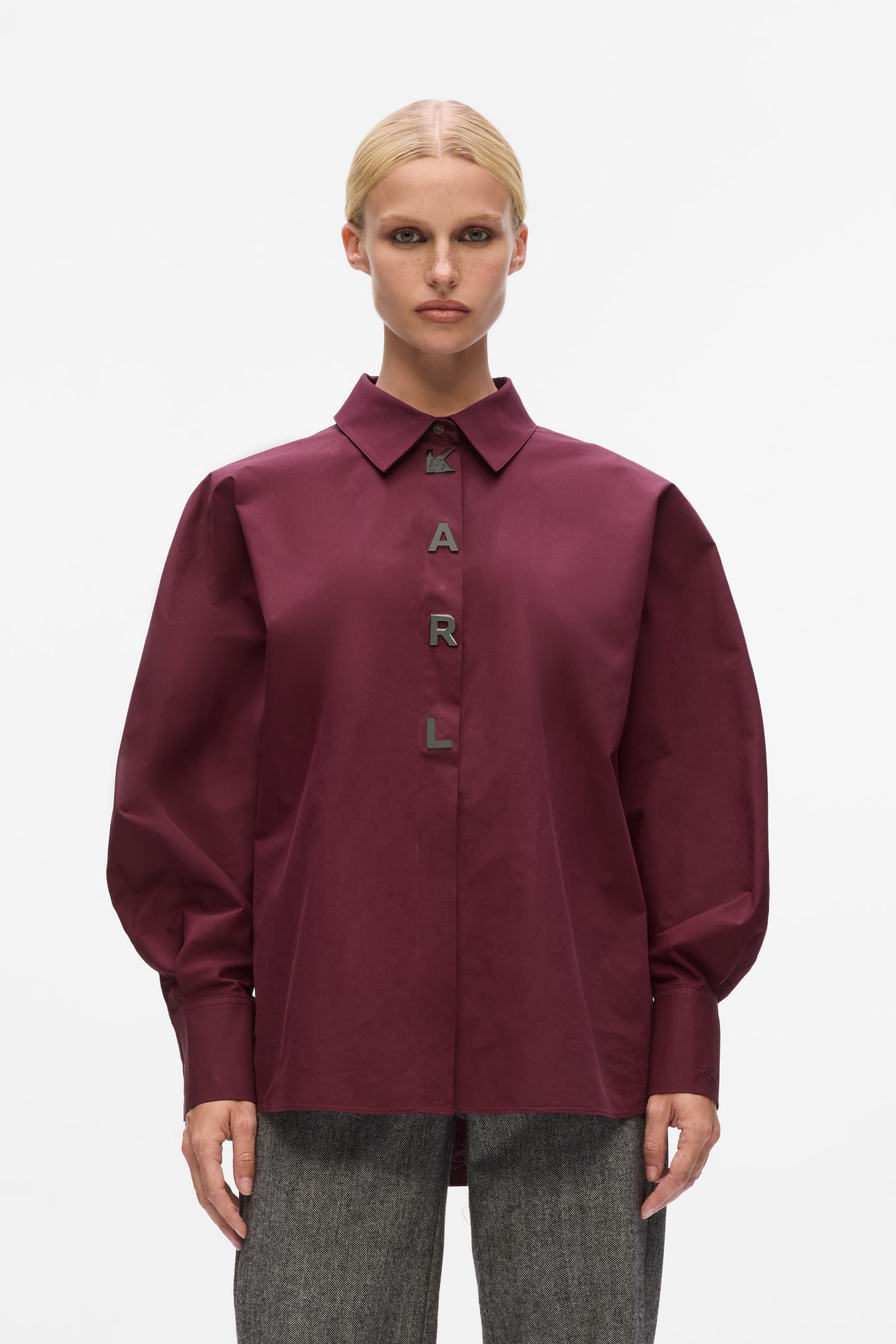 KARL SNAP FASHION POPLIN SHIRT WINDSOR BURGUNDY 1