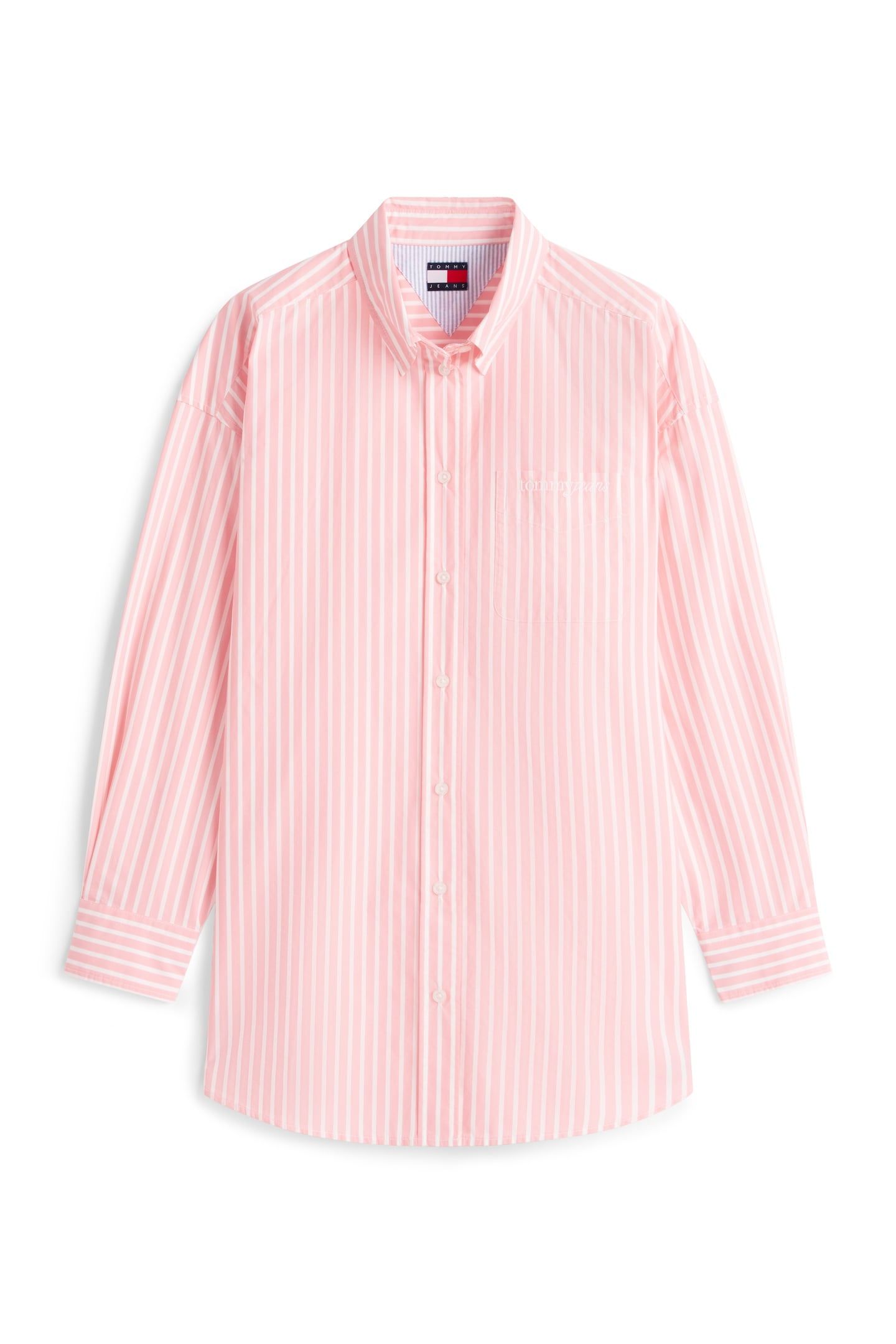 TJW OVS POPLIN SHIRT TROPICAL BLUSH/STRIPE 4