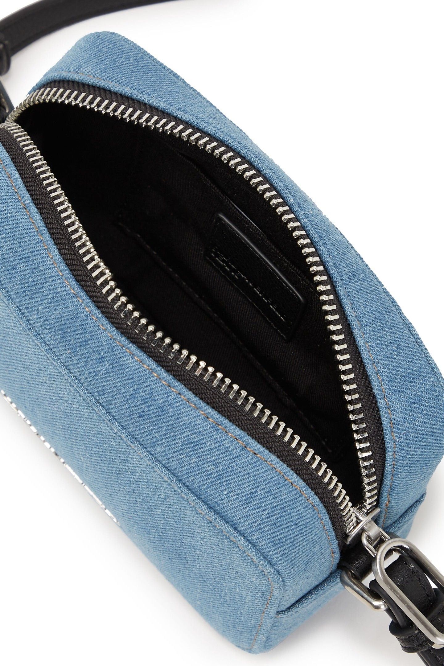 LOGO SMALL DENIM CAMERA BAG BRIGHT BLUE MARBLE 2