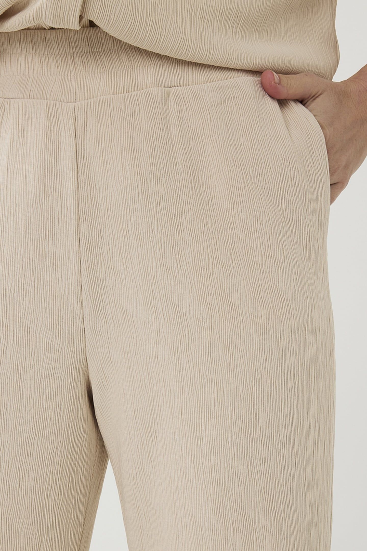 TROUSERS FANCY CRINKLE LIGHT SAND 7