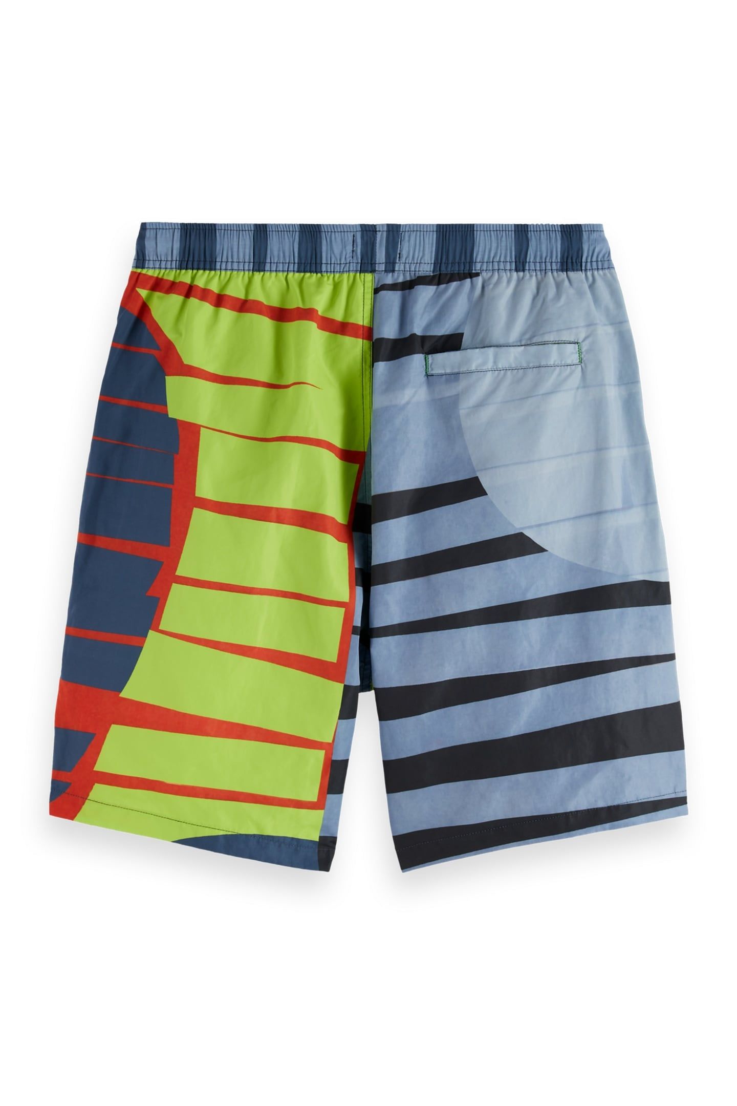 PRINTED LONGER-LENGTH SWIM SHORTS ART DEPT CUT AND PASTE MUL 2