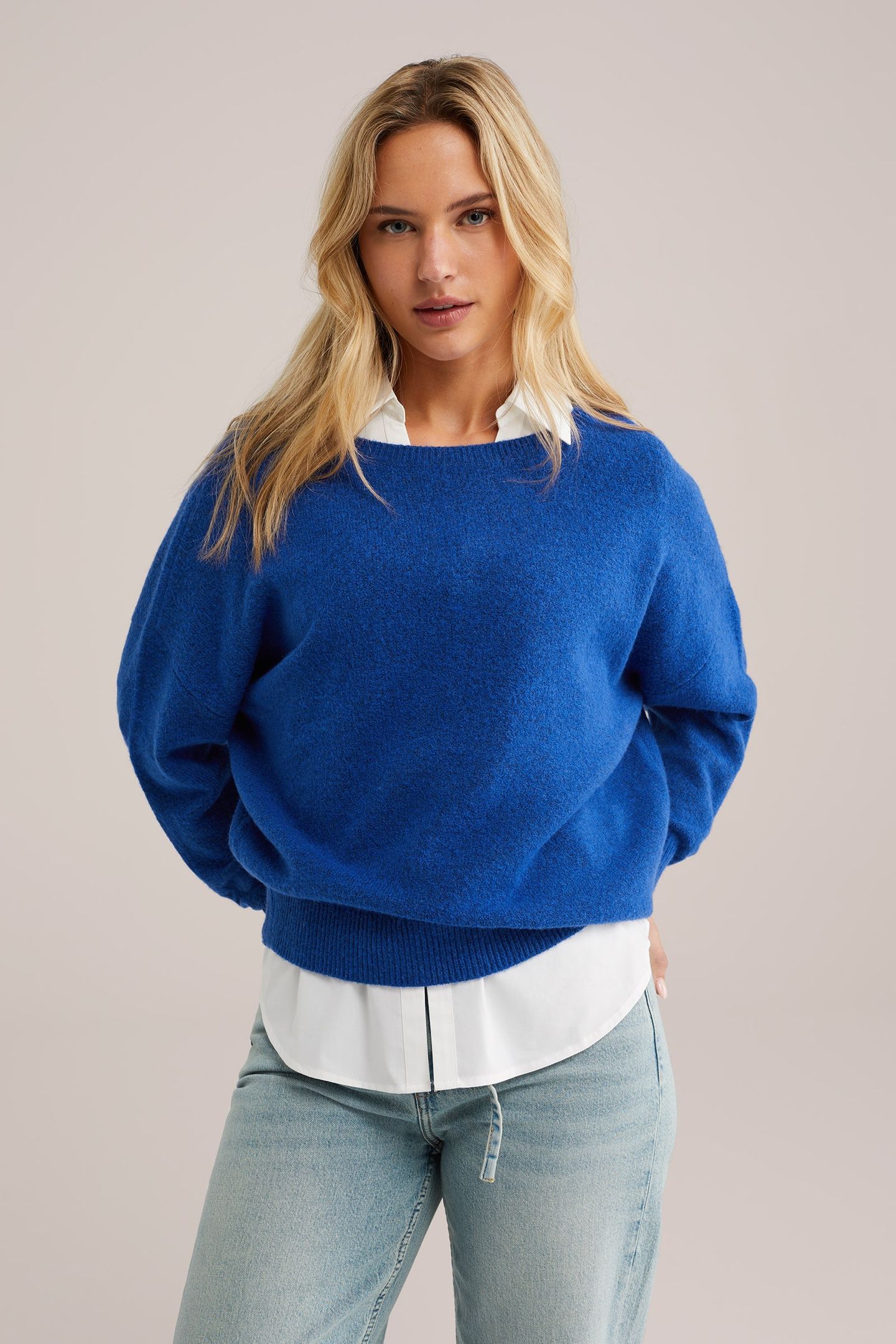 KNITTED PULLOVER COBALT BLUE 1