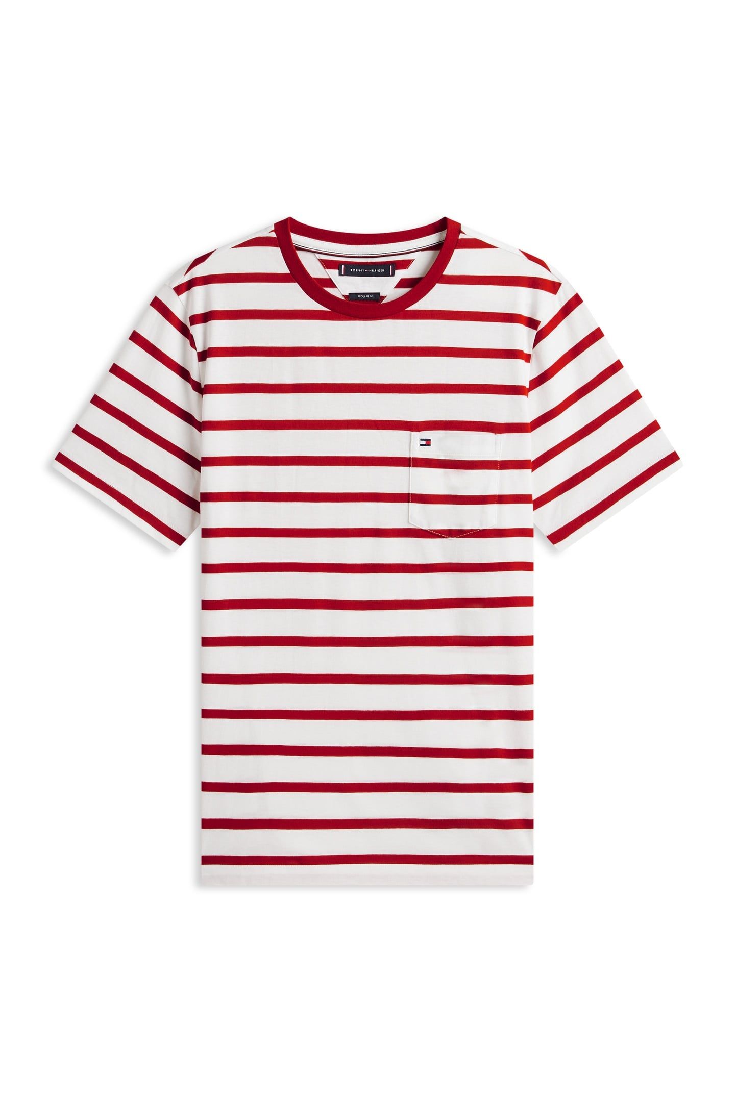 ESSENTIAL REGULAR FIT STRIPE T-SHIRT ECRU/MEDIUM RED STRIPE 4