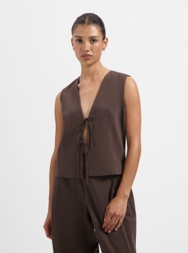 NOUS SOMMES LABELS – GINNY TIE GILET BROWN 2